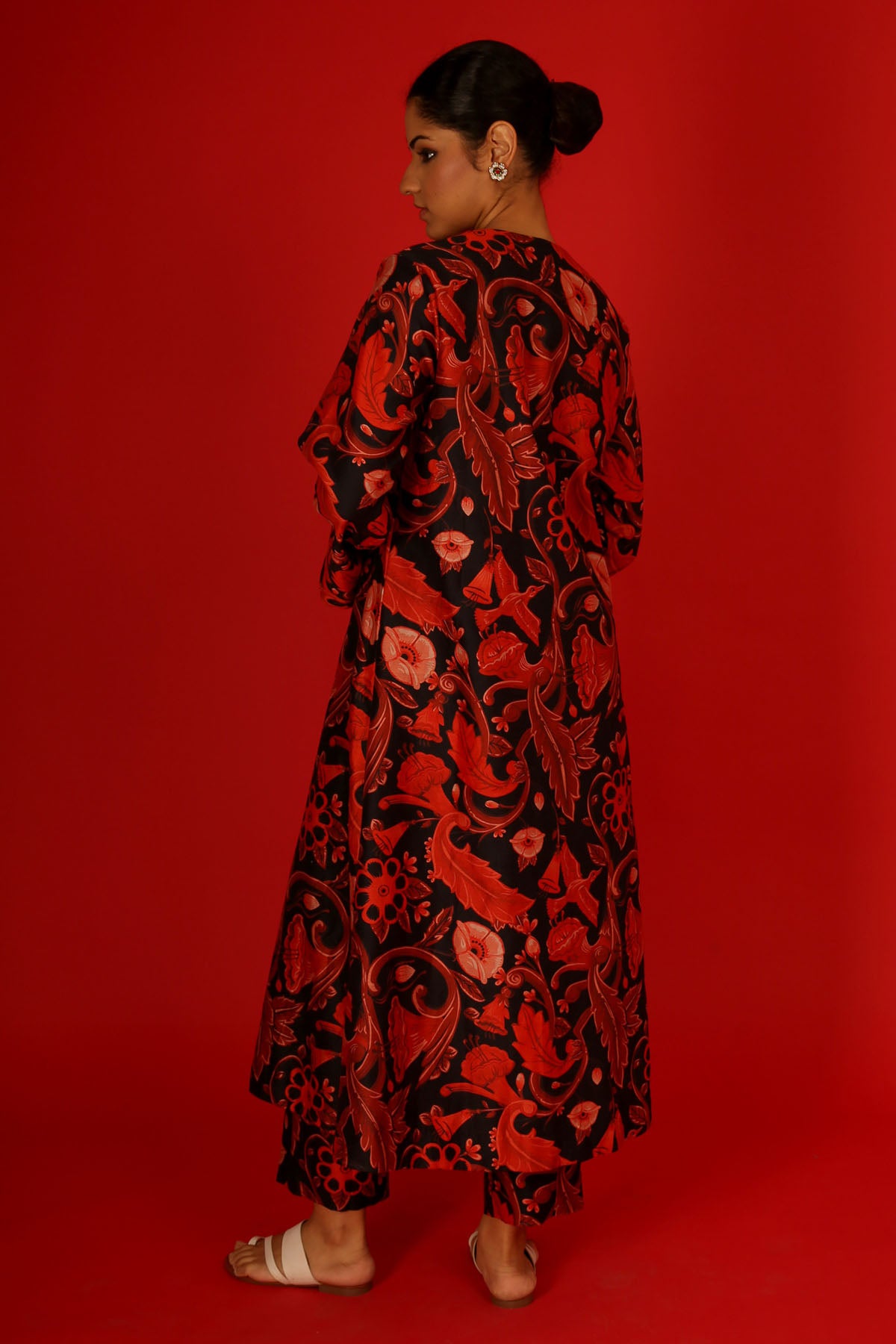 Red & Black Digitally Printed Kurta