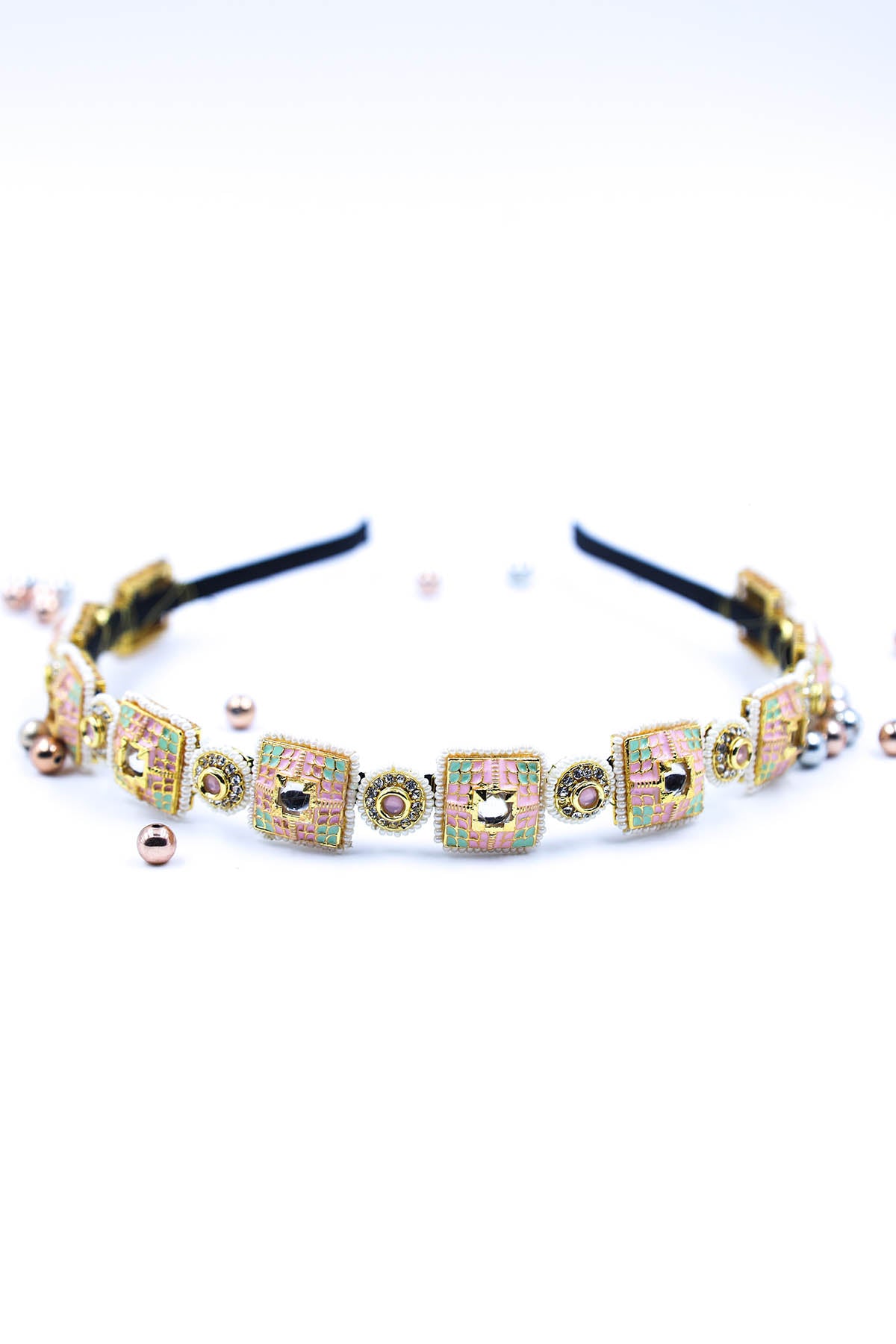 Red Broach Embellished Hairband