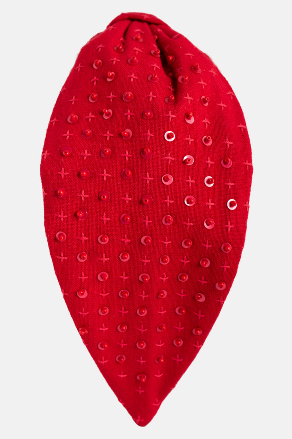 Red Cotton Embroidered Headband