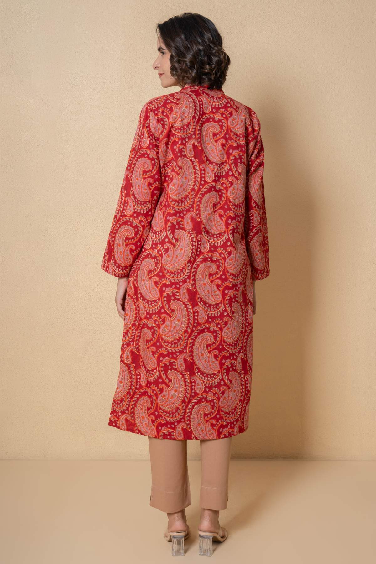 Red Cotton Floral Kurta Set