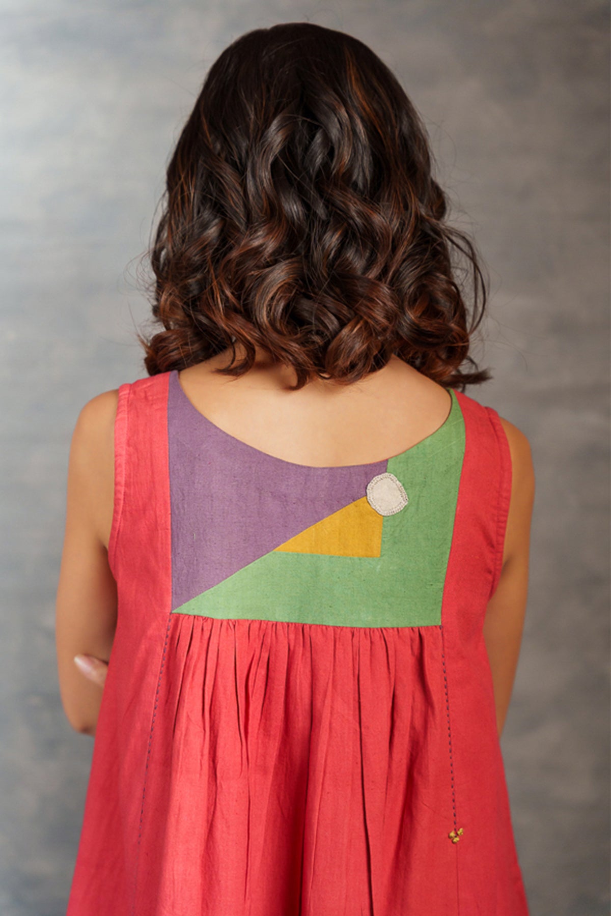 Red Cotton Sleeveless Dress