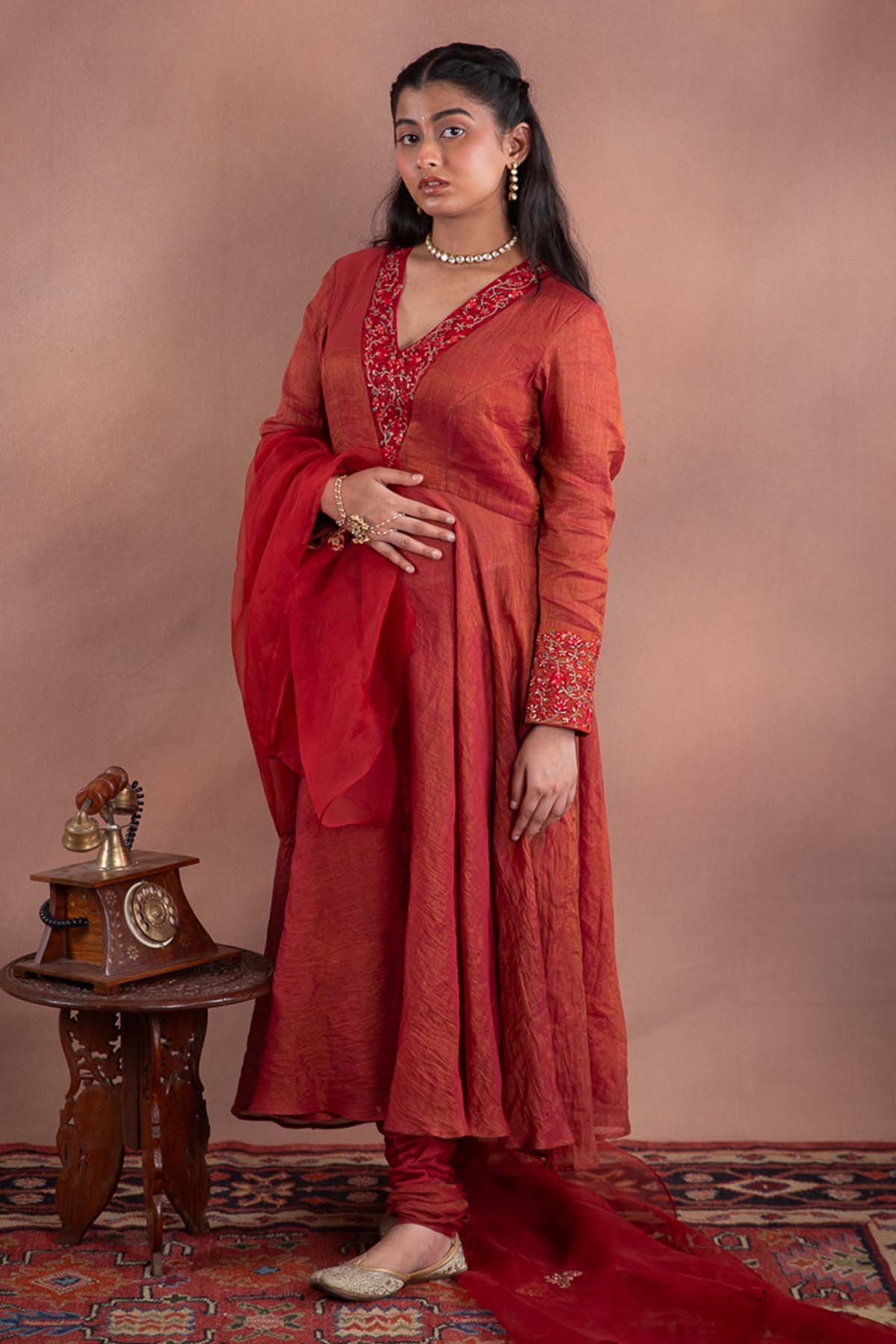 Buy Red Dabka Zardosi Anarkali Set by House Of 87 for women online at ScrollnShops