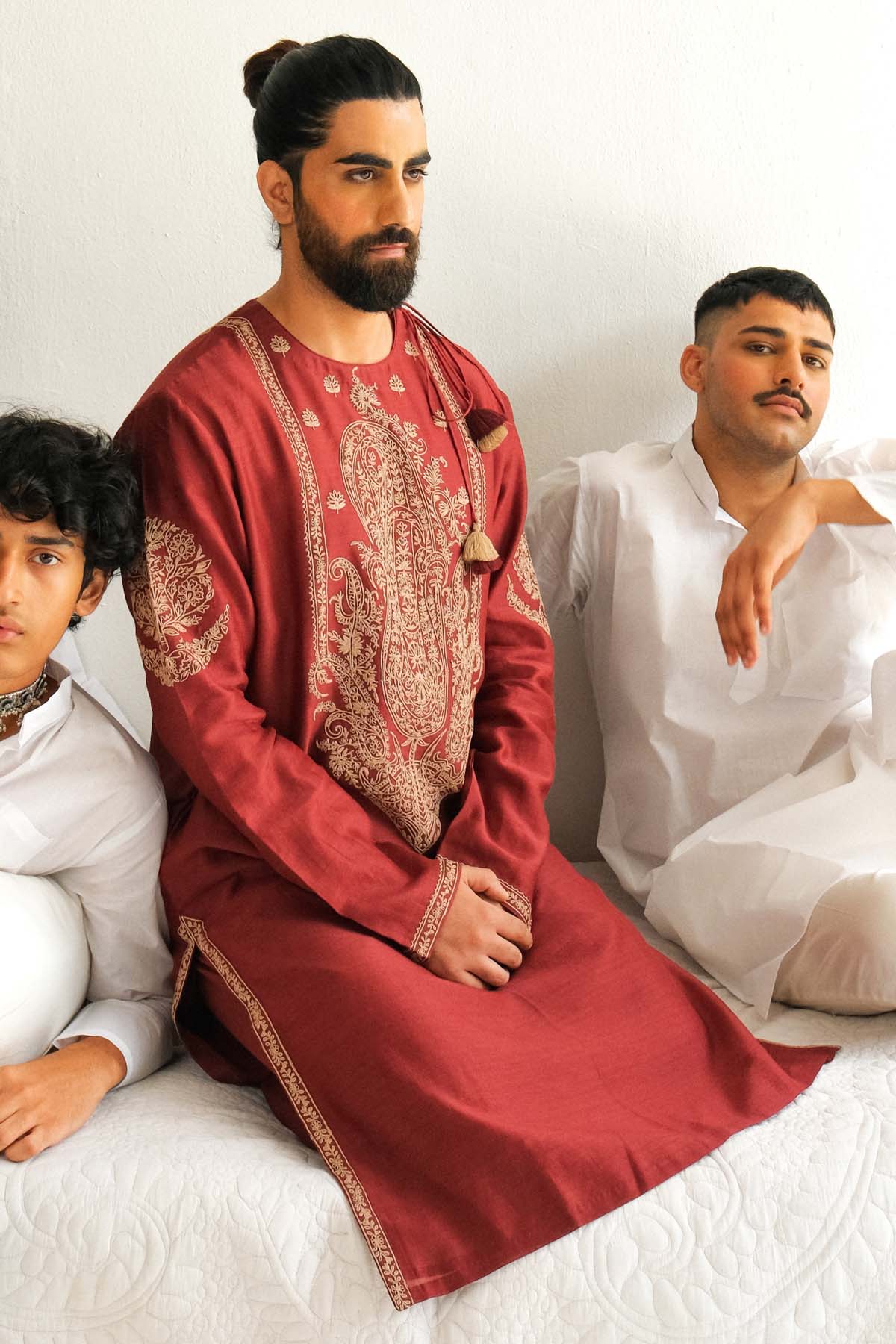 Red Dori Embroidered Kurta Set