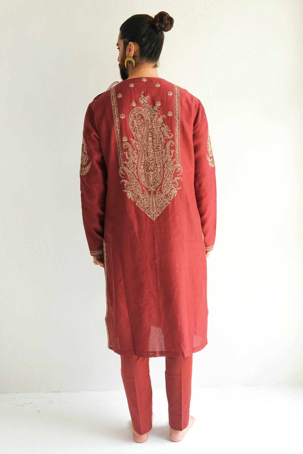 Red Dori Embroidered Kurta Set