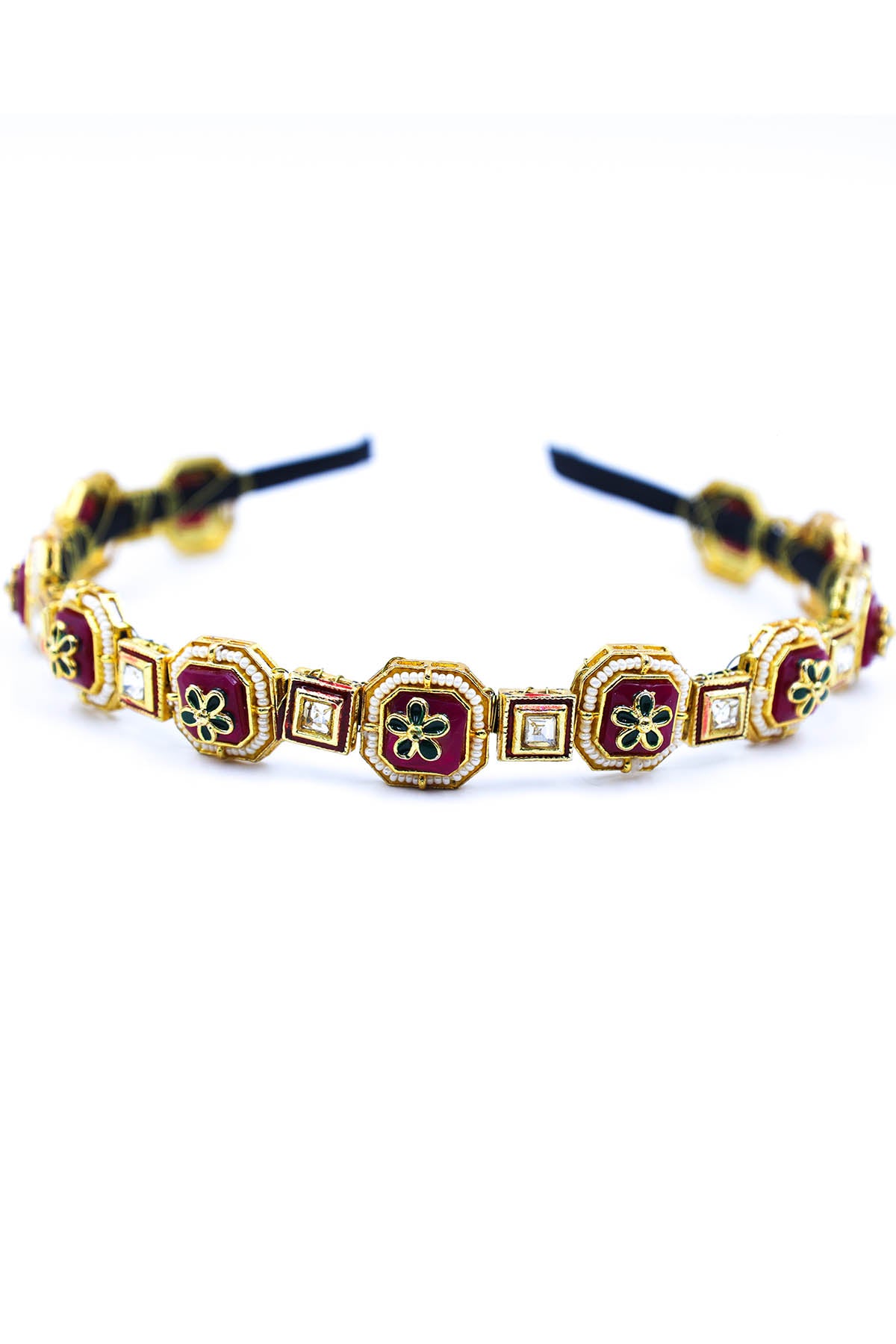 Red Embellished Broach Hairband