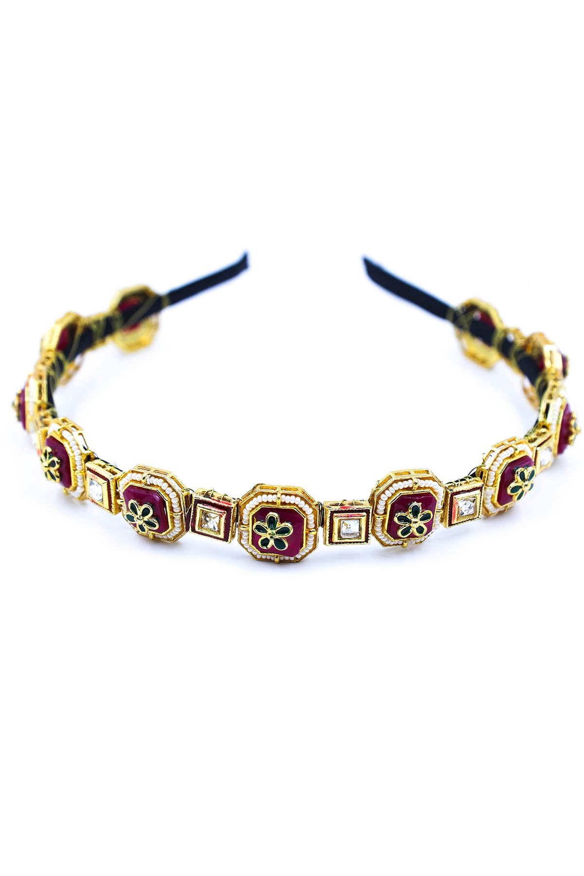 Red Embellished Broach Hairband