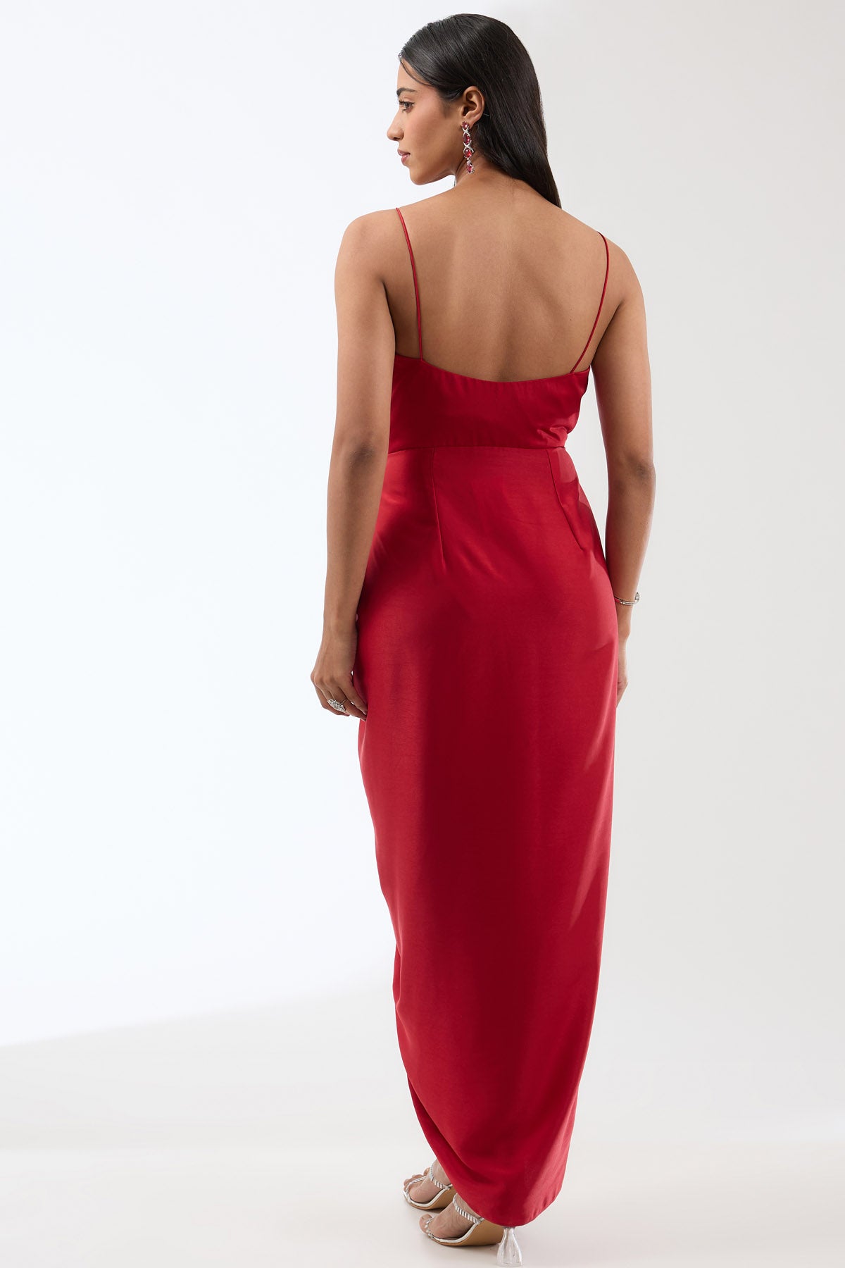 Red Embroidered Dress & Cape