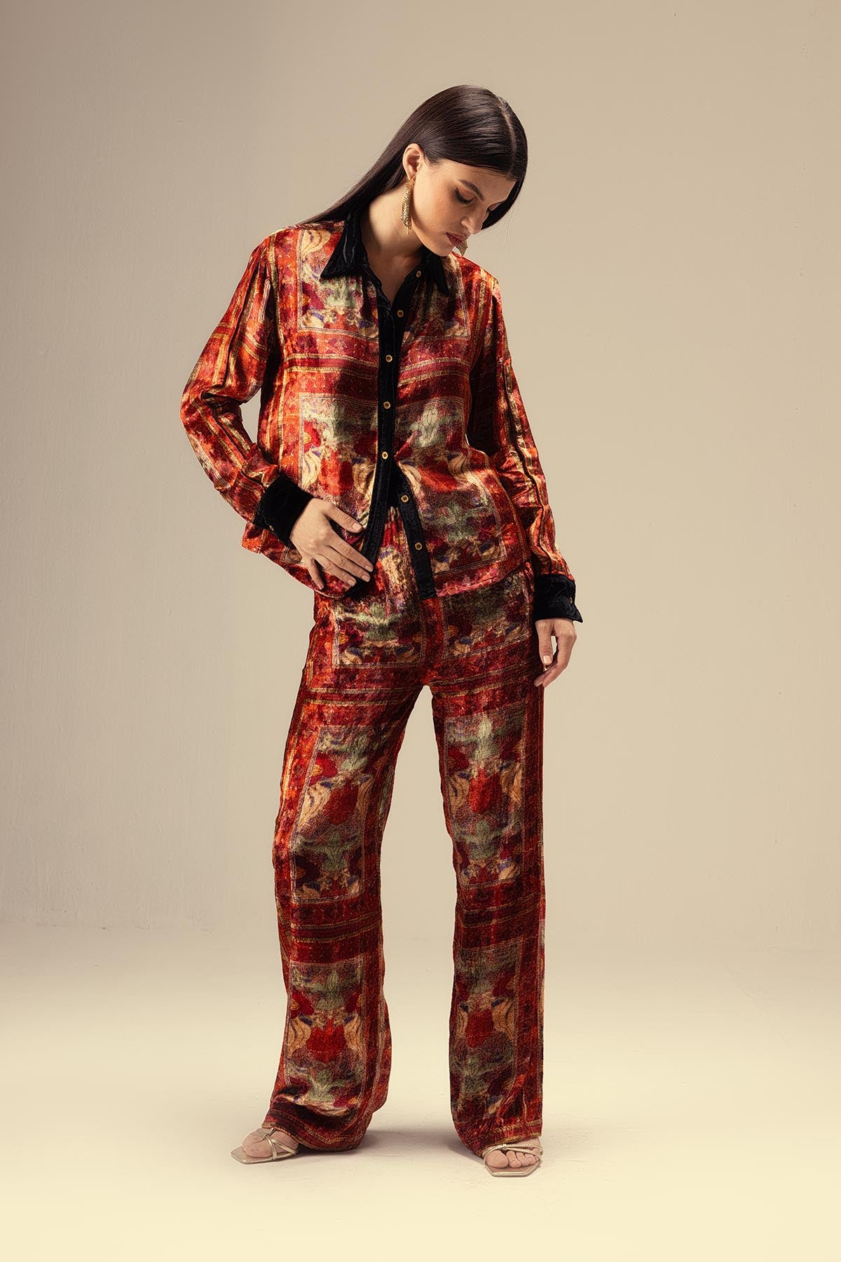 Red Ethnic Printed Co-ord Set