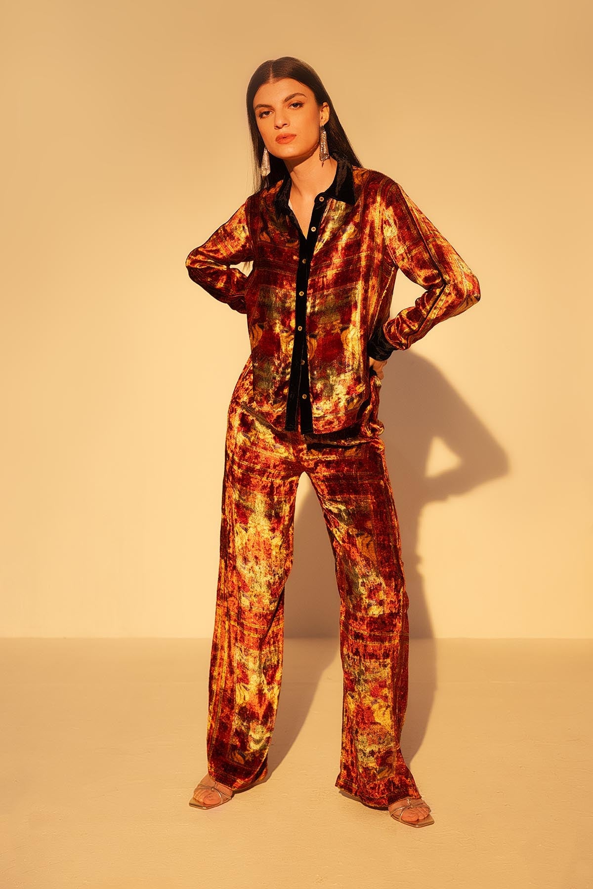 Buy Red Ethnic Printed Co-ord Set by Reena Sharma for women online at ScrollnShops