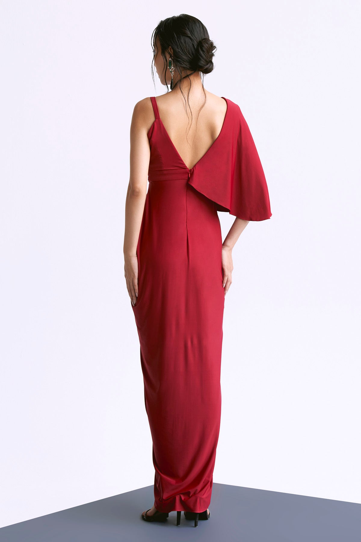 Red Floral Embellished Gown