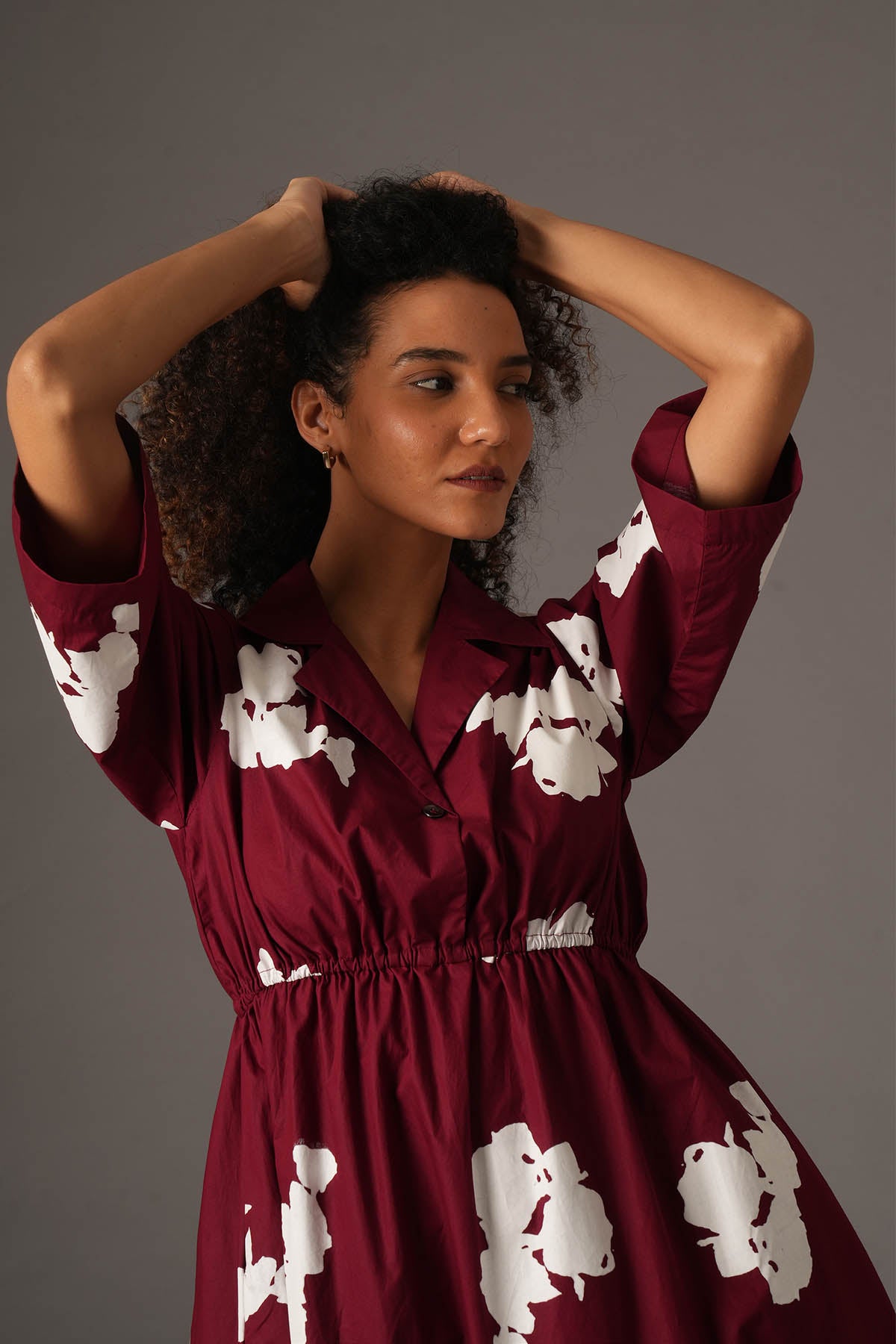 Red Floral Print Kurta & Pants