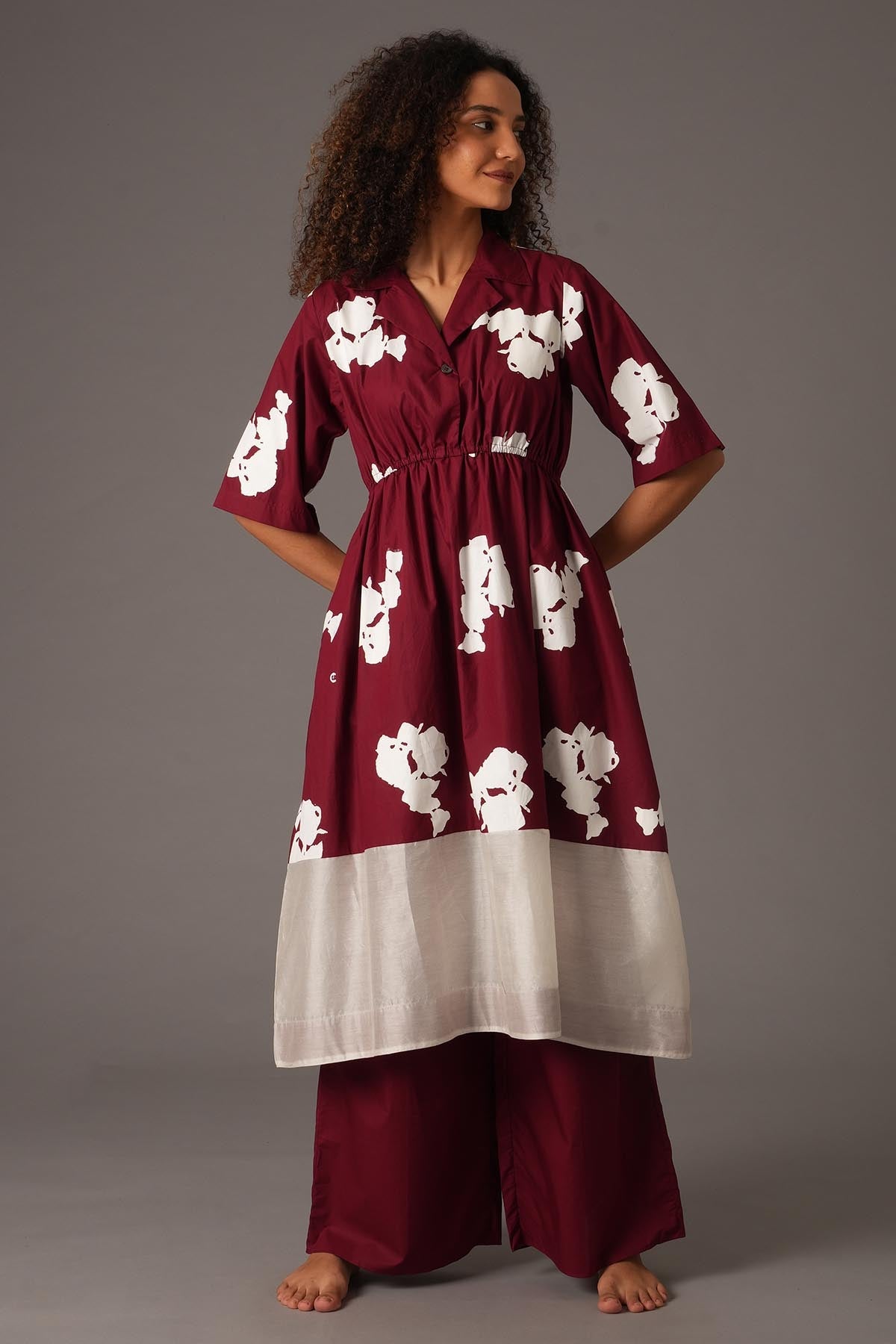 Buy Designer Red Floral Print Kurta & Pants Online