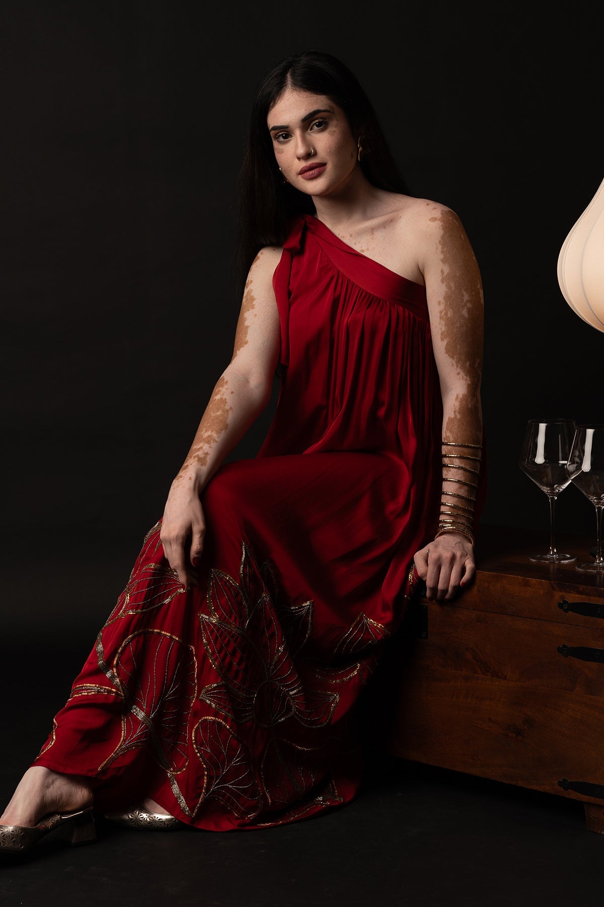 Buy Red Georgette Tie-Up Maxi Dress by Krishnamani for Women online at ScrollnShops