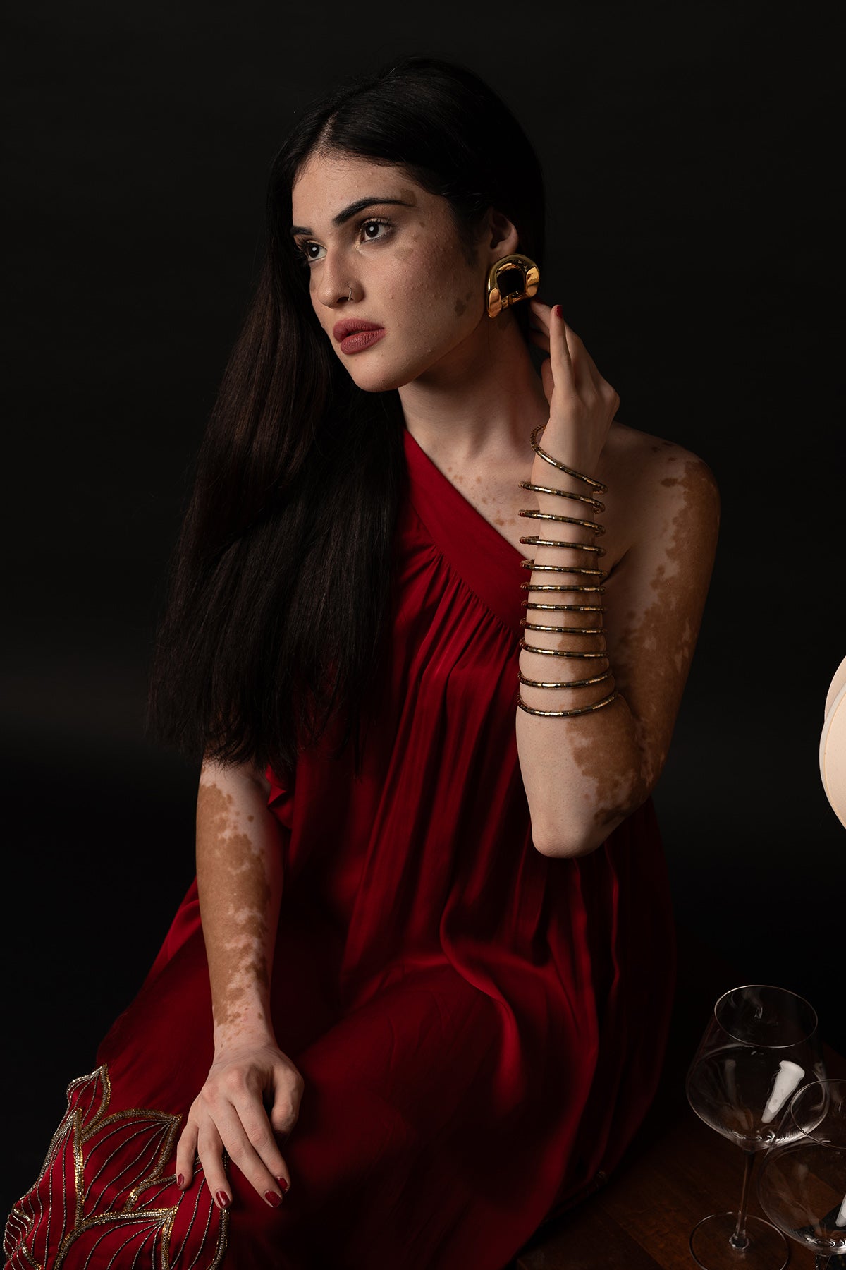 Red Georgette Tie-Up Maxi Dress