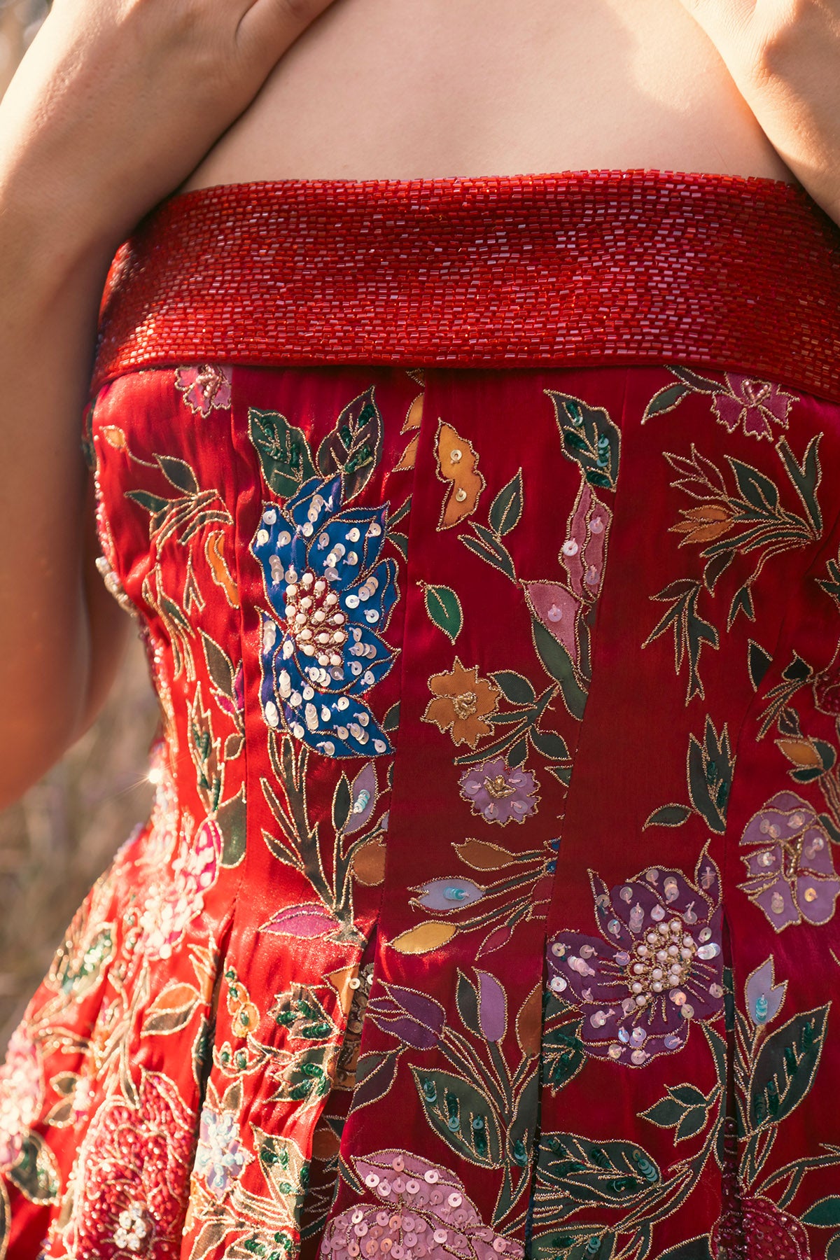 Red Hand Painted Mini Dress