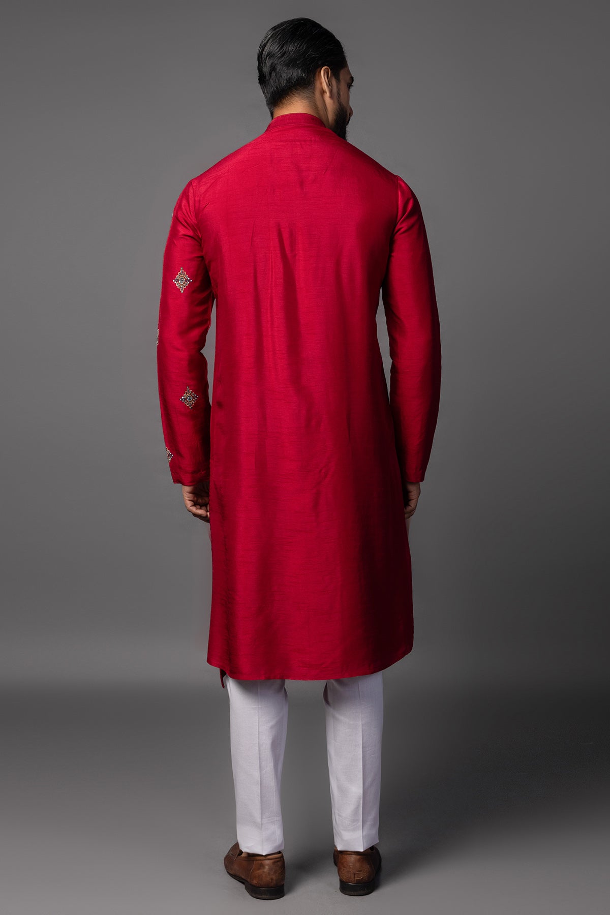Red Kasuti Embroidery Kurta Set