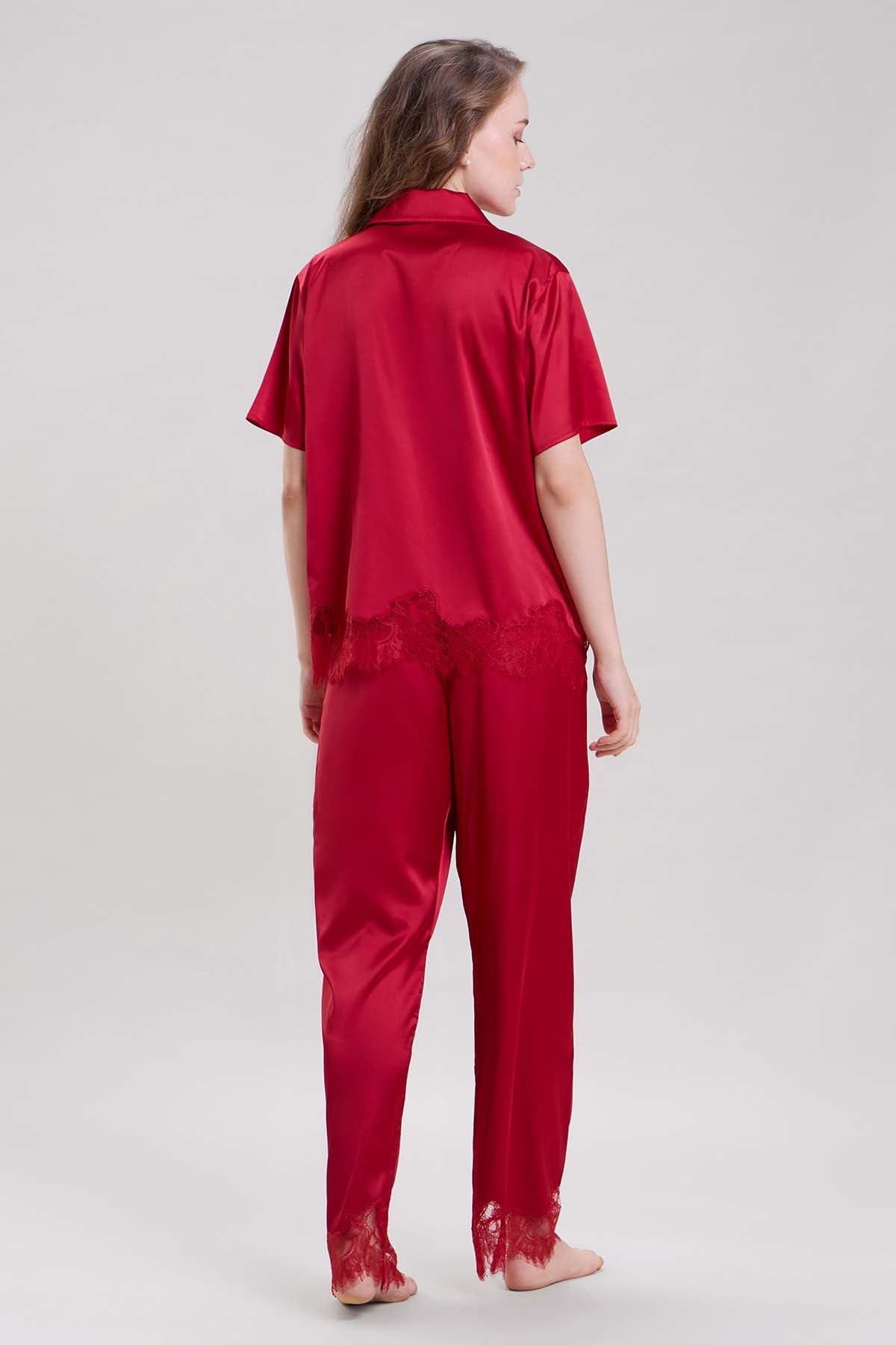 Red Lace Applique Shirt & Pants