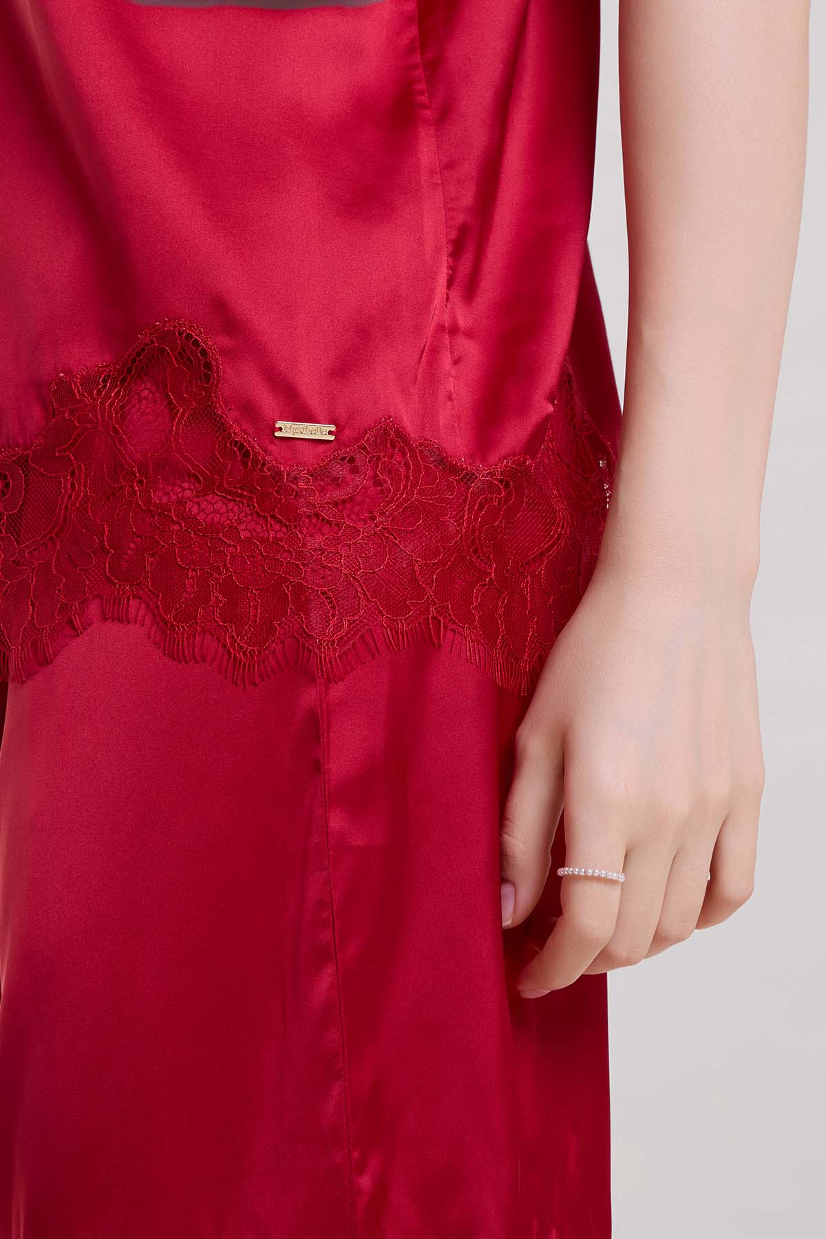 Red Lace Applique Shirt & Pants