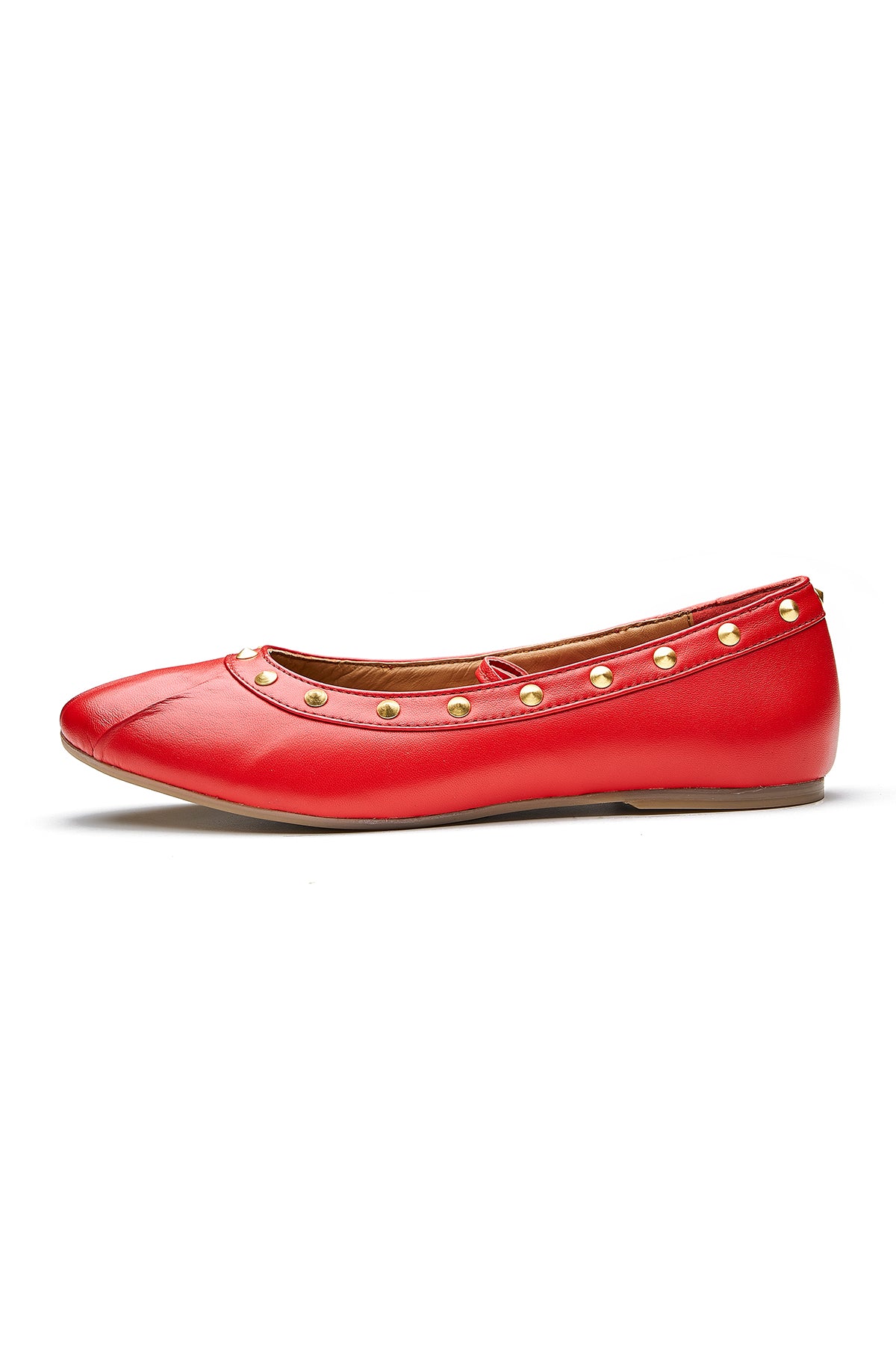 Red Lace Detail Ballerina Flats