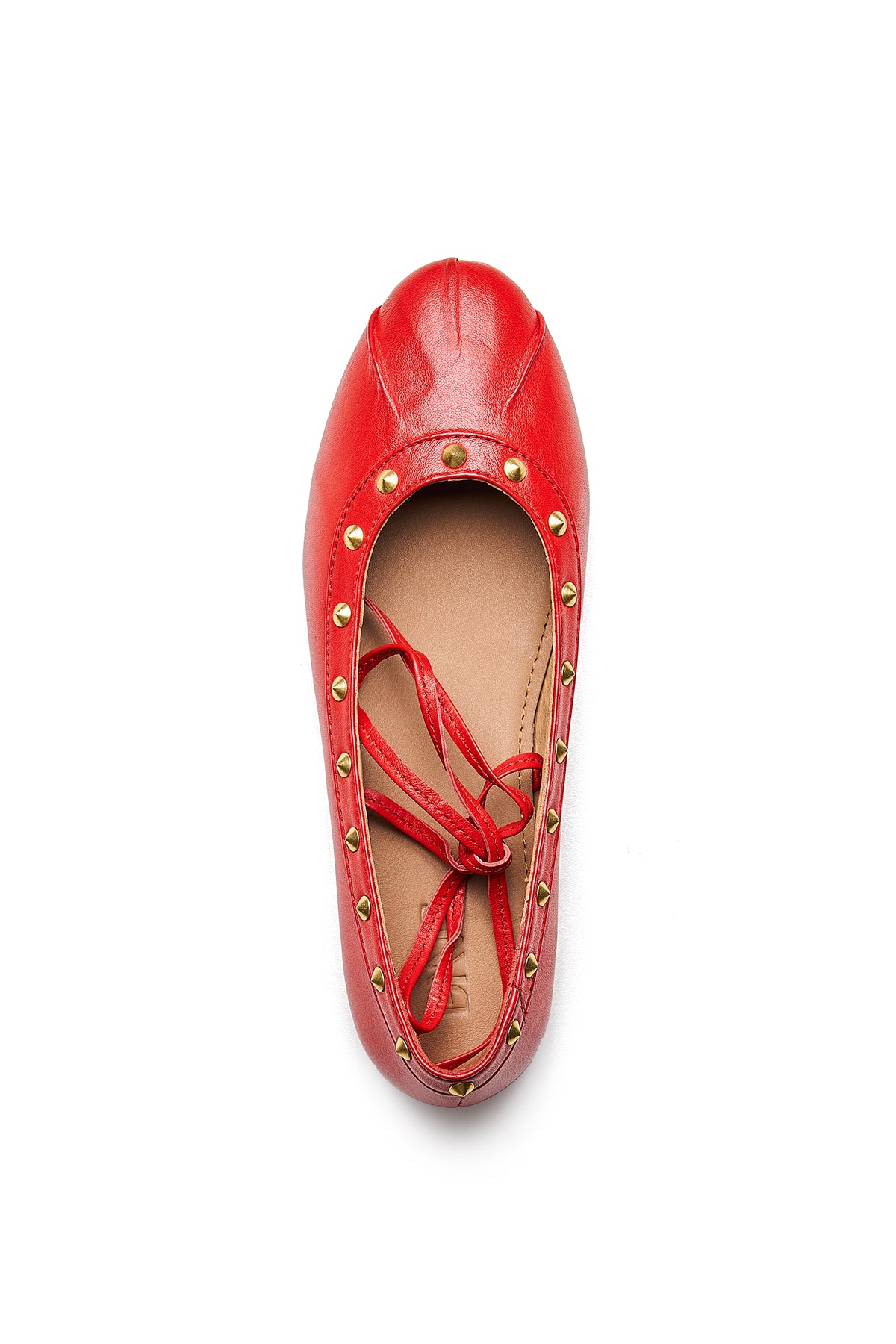 Red Lace Detail Ballerina Flats