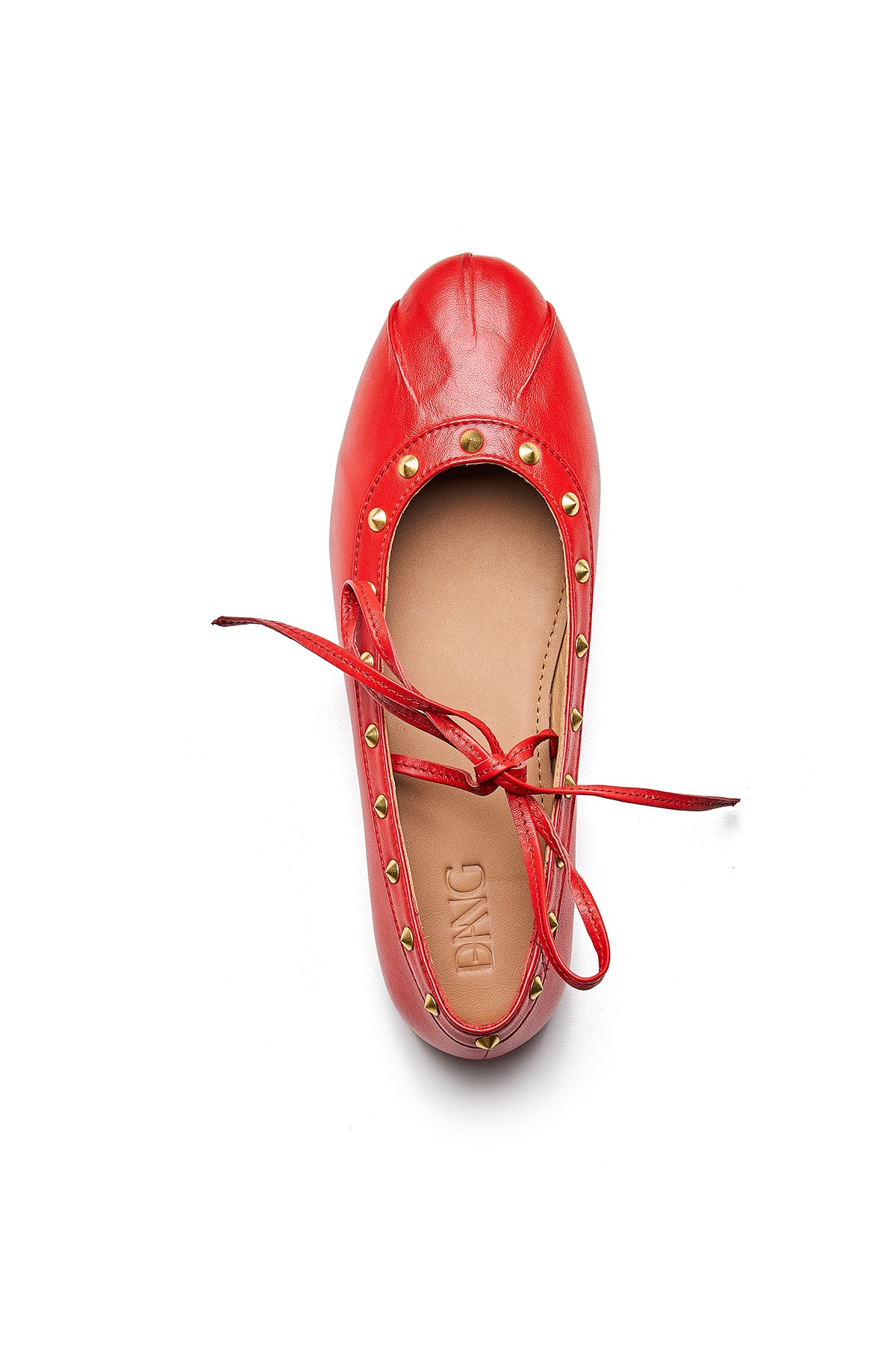 Red Lace Detail Ballerina Flats