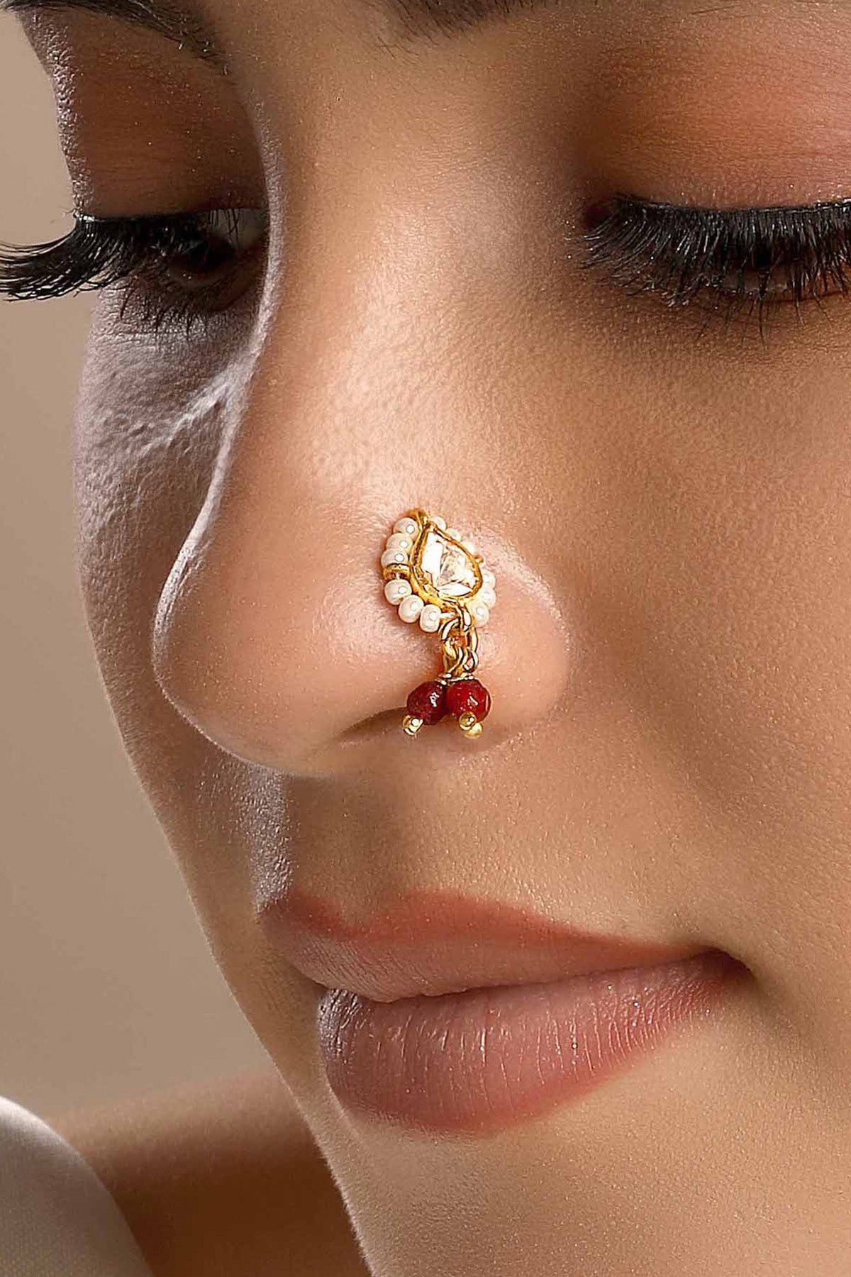 Buy Red Moissanite Polki Dhara Nath by Sica for women online at ScrollnShops