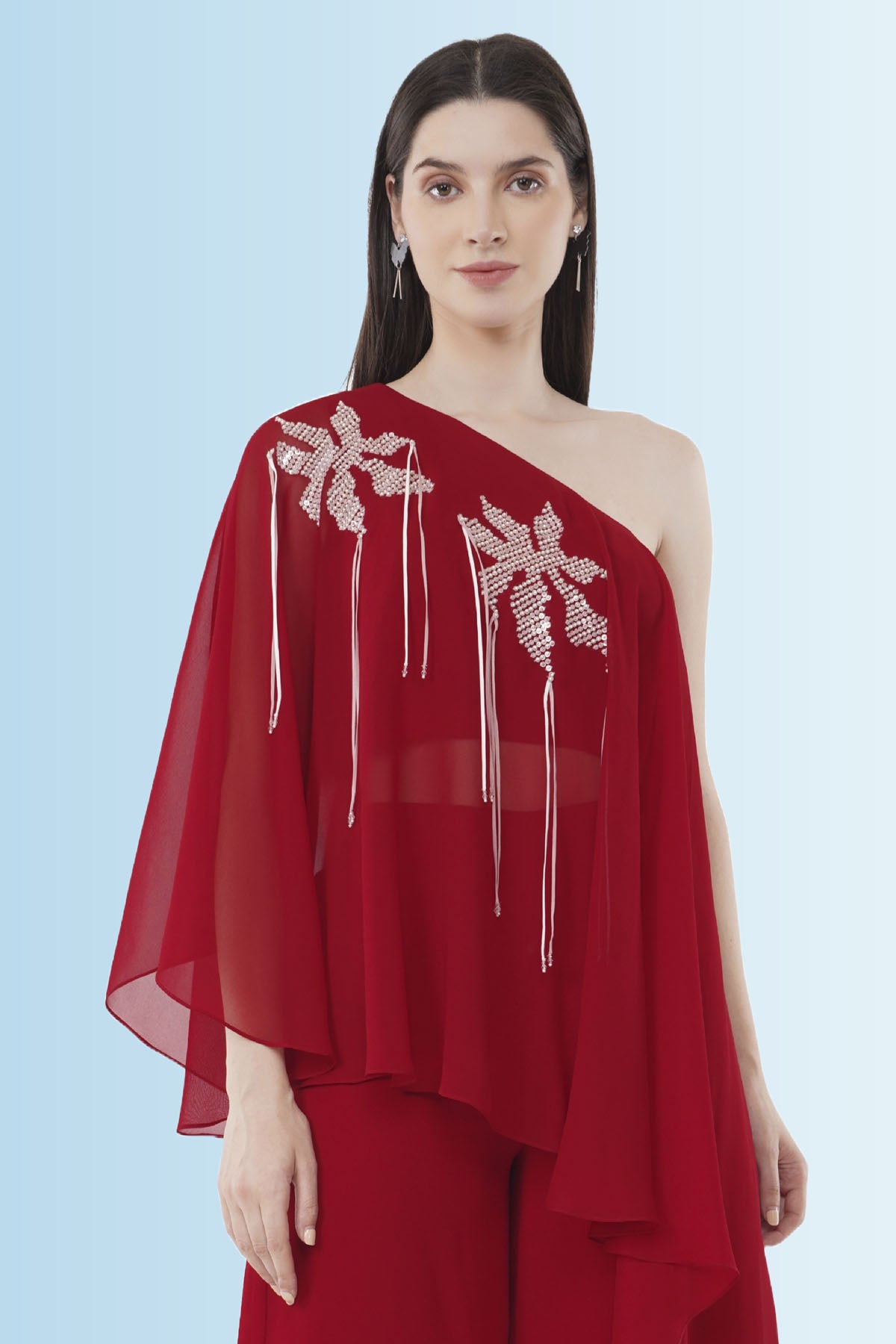 Red One Shoulder Top & Pants