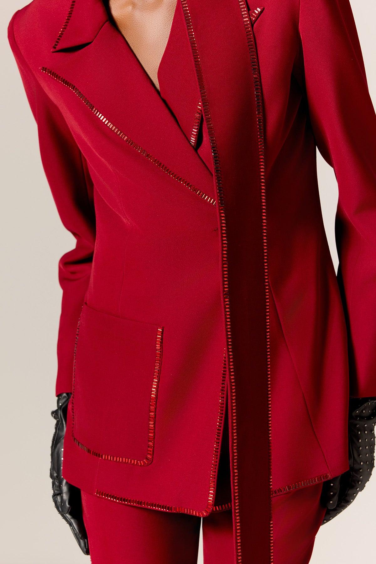 Red Patch Pocket Blazer Set