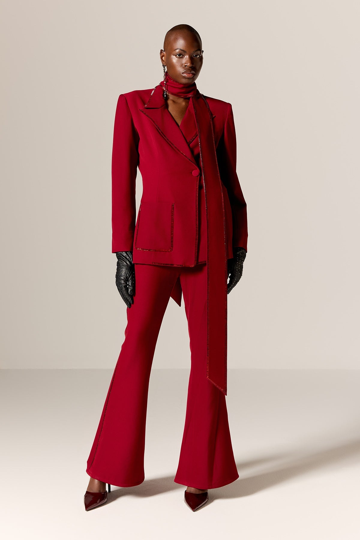 Buy Red Patch Pocket Blazer Set by Manika Nanda for Women online at ScrollnShops