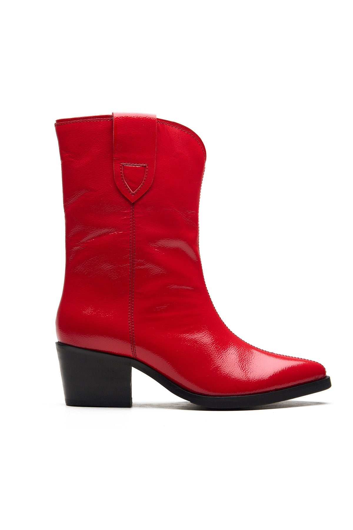 Buy Red Patent Leather Ankle Boots by Dang Shoes for women online at ScrollnShops