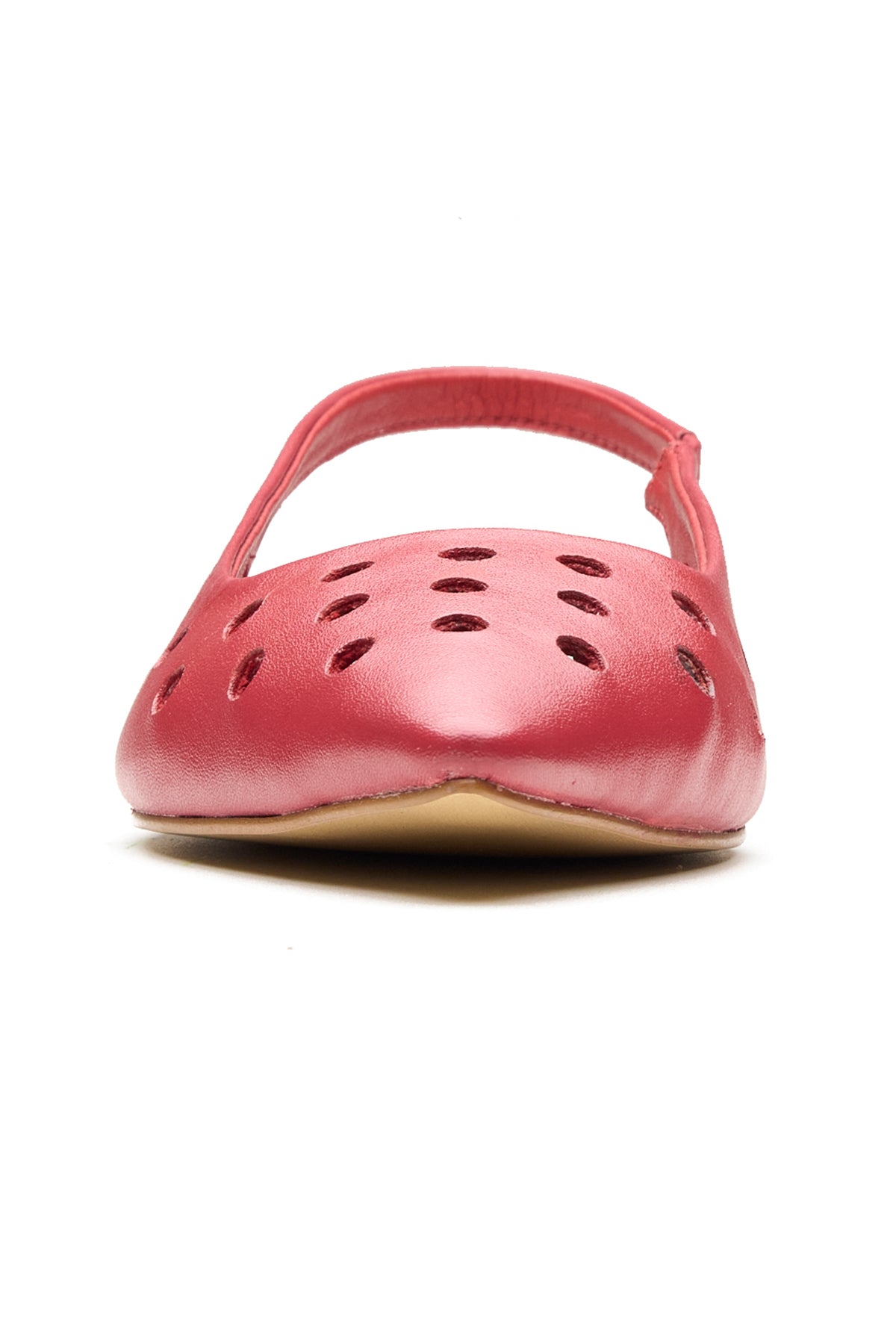 Red Pointed Toe Ballerina Flats