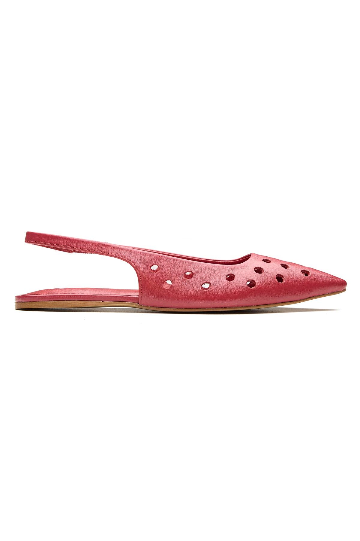 Red Pointed Toe Ballerina Flats