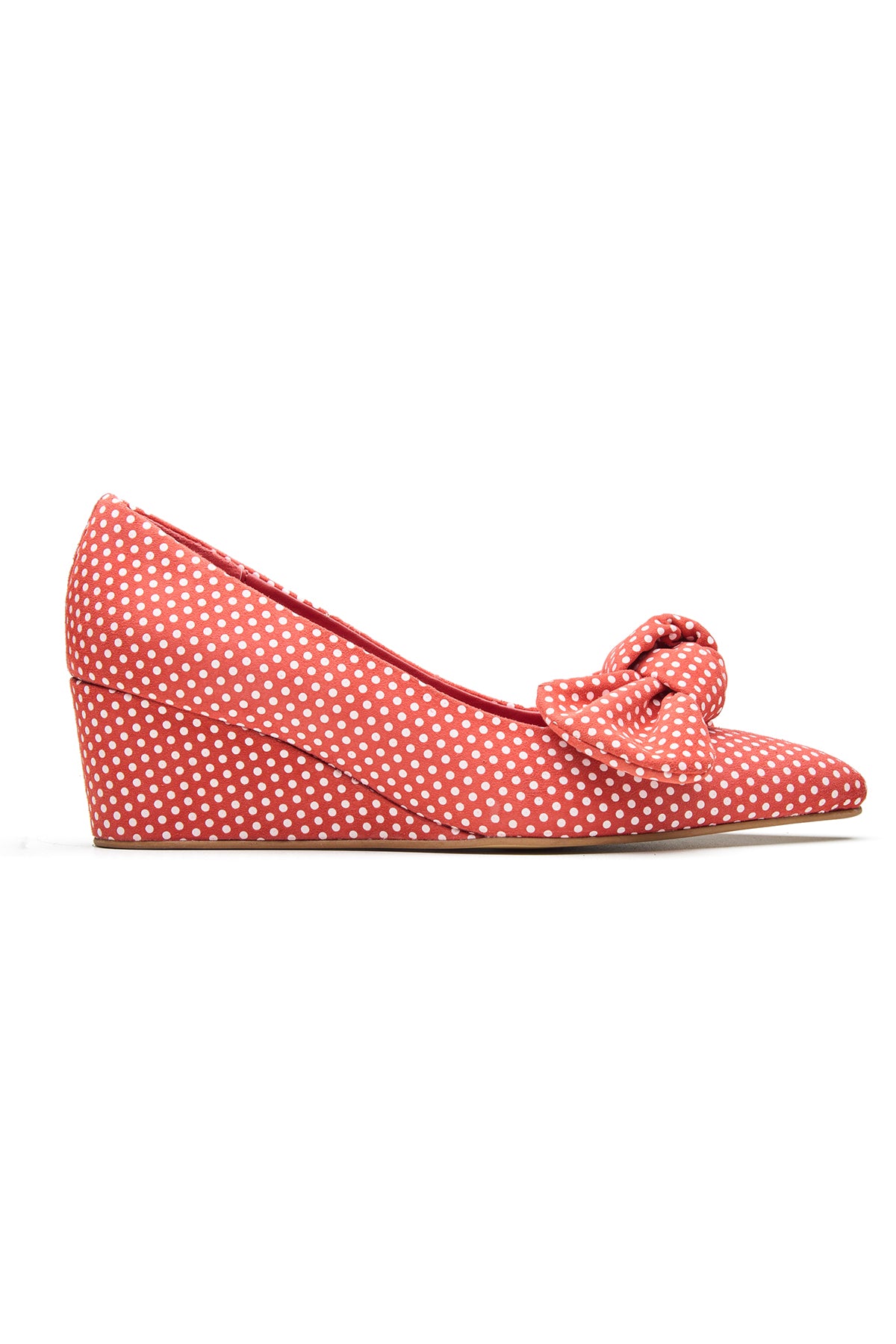 Red Polka Dot Printed Wedges