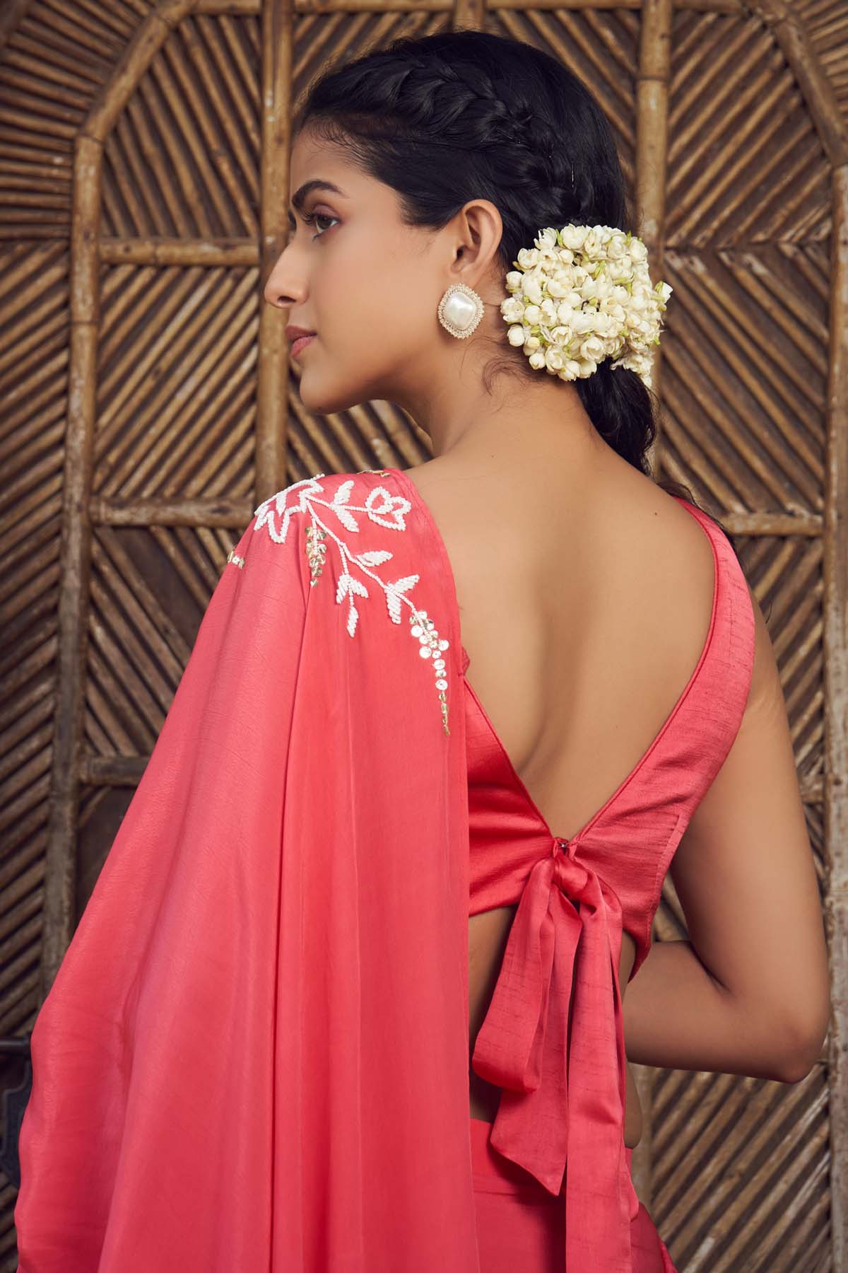 Red Prestitched Saree & Blouse