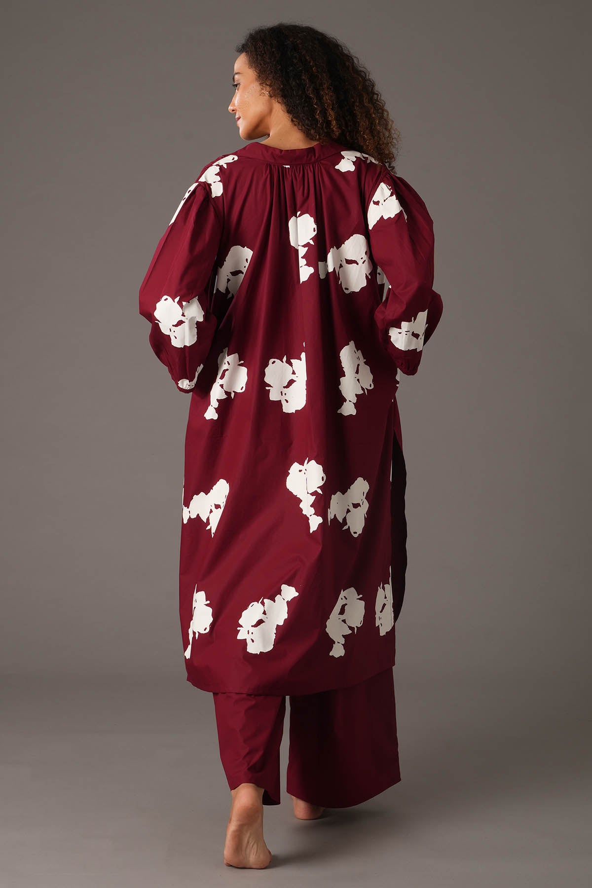 Printed Flare Red Kurta & Pants