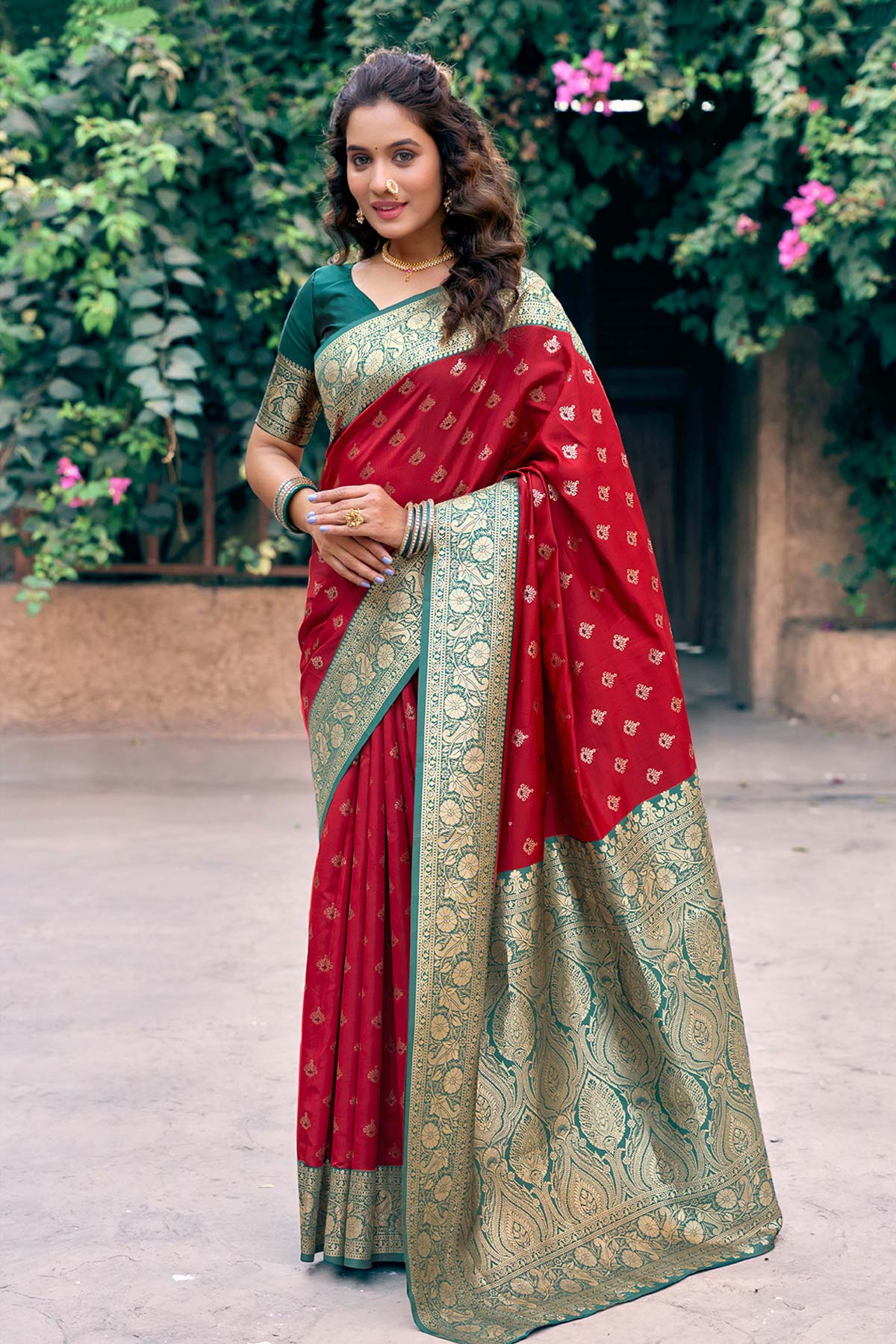 Buy Silk Zari Red Woven Weave Saree for women by Jyoti Fashion online available at scrollnshops