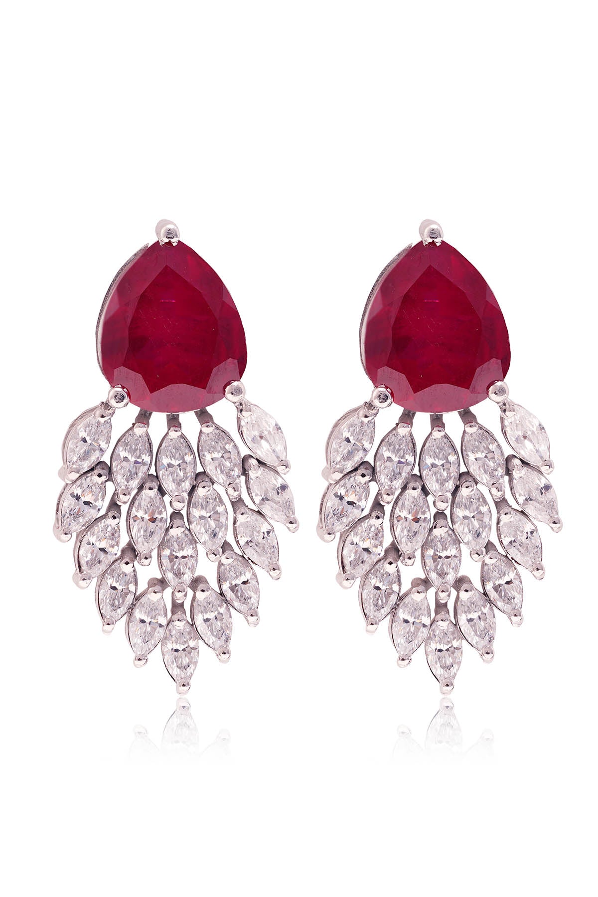 Red Stone Embellished Danglers