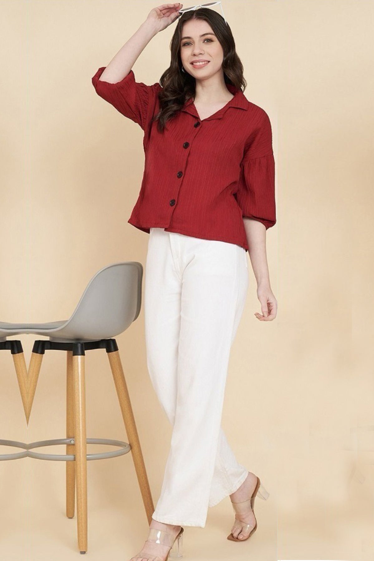 Buy Red Surgarcane Popcorn Shirt for women by Aastha Fashion online available at scrollnshops