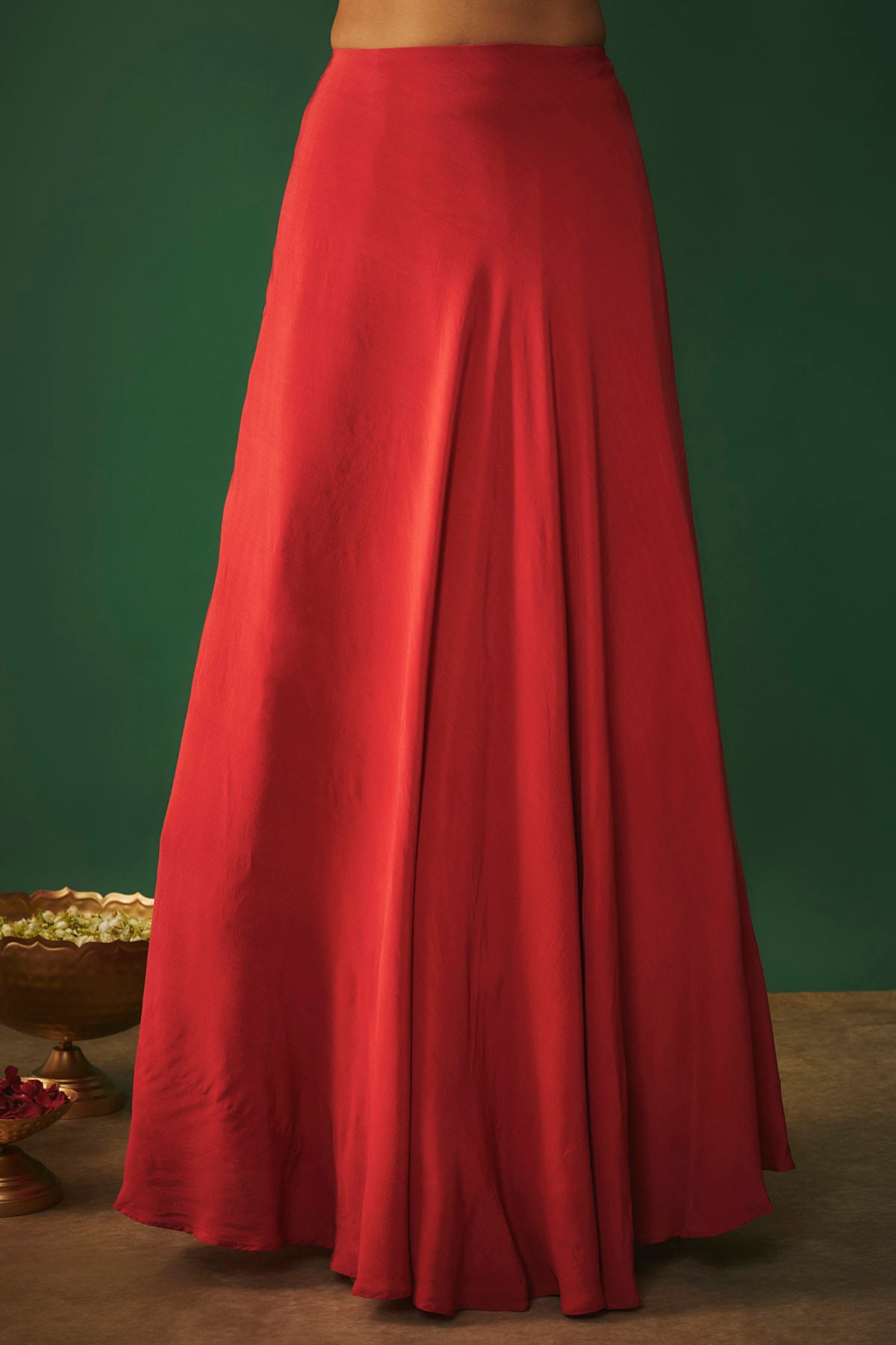 Red Thread Work Lehenga Set