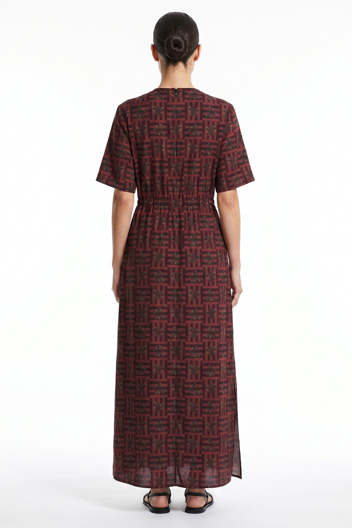 Red Viscose Fluid Maxi Dress