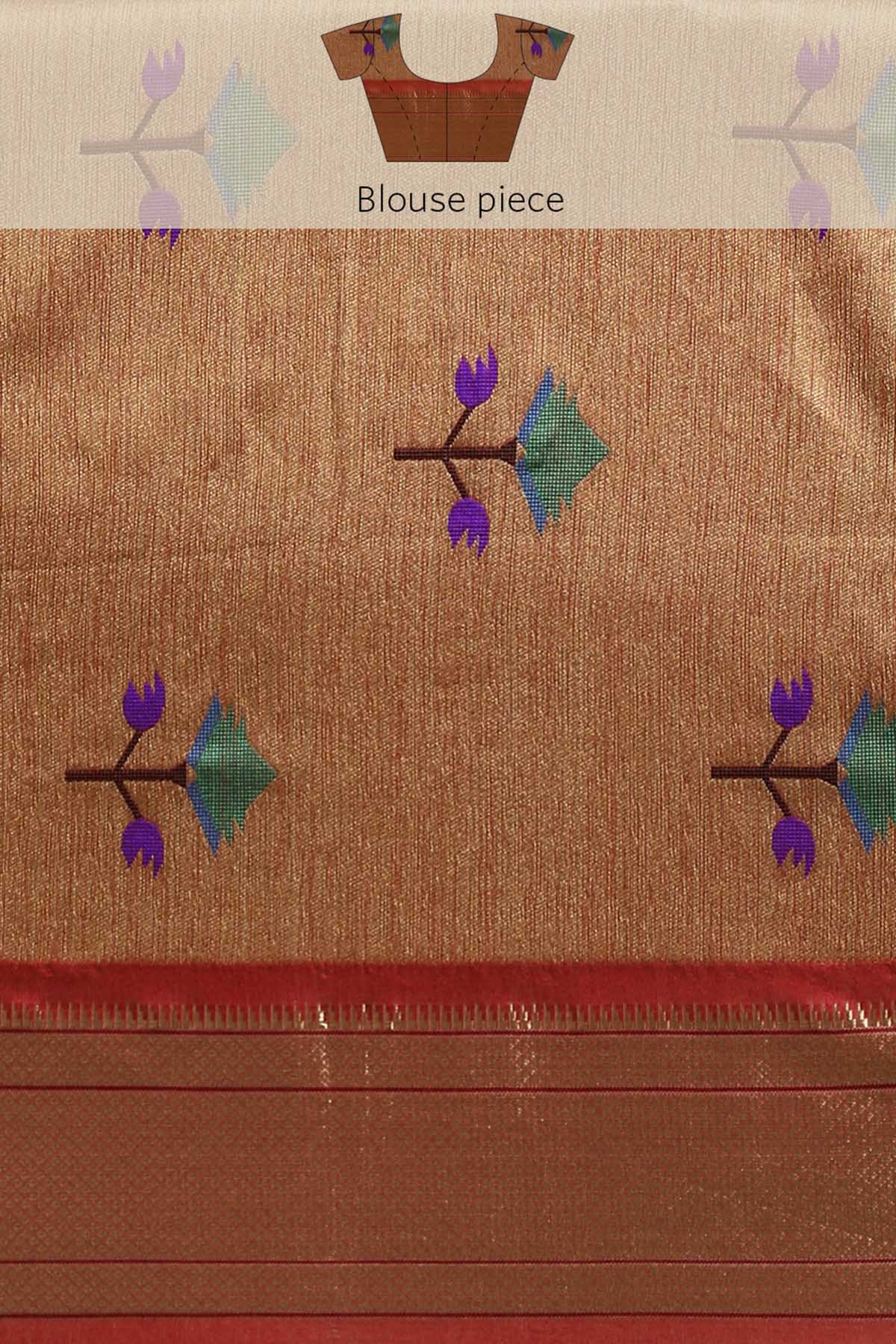 Red Zari Bandhni Design Saree