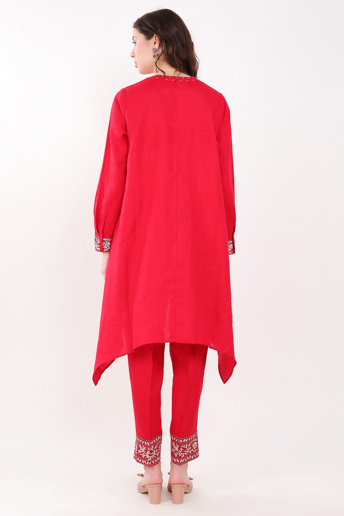 Red Zari Embroidered Co-ord set