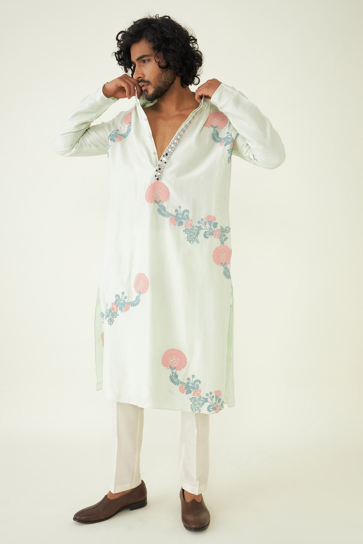 Resham & Mirror work Kurta Set