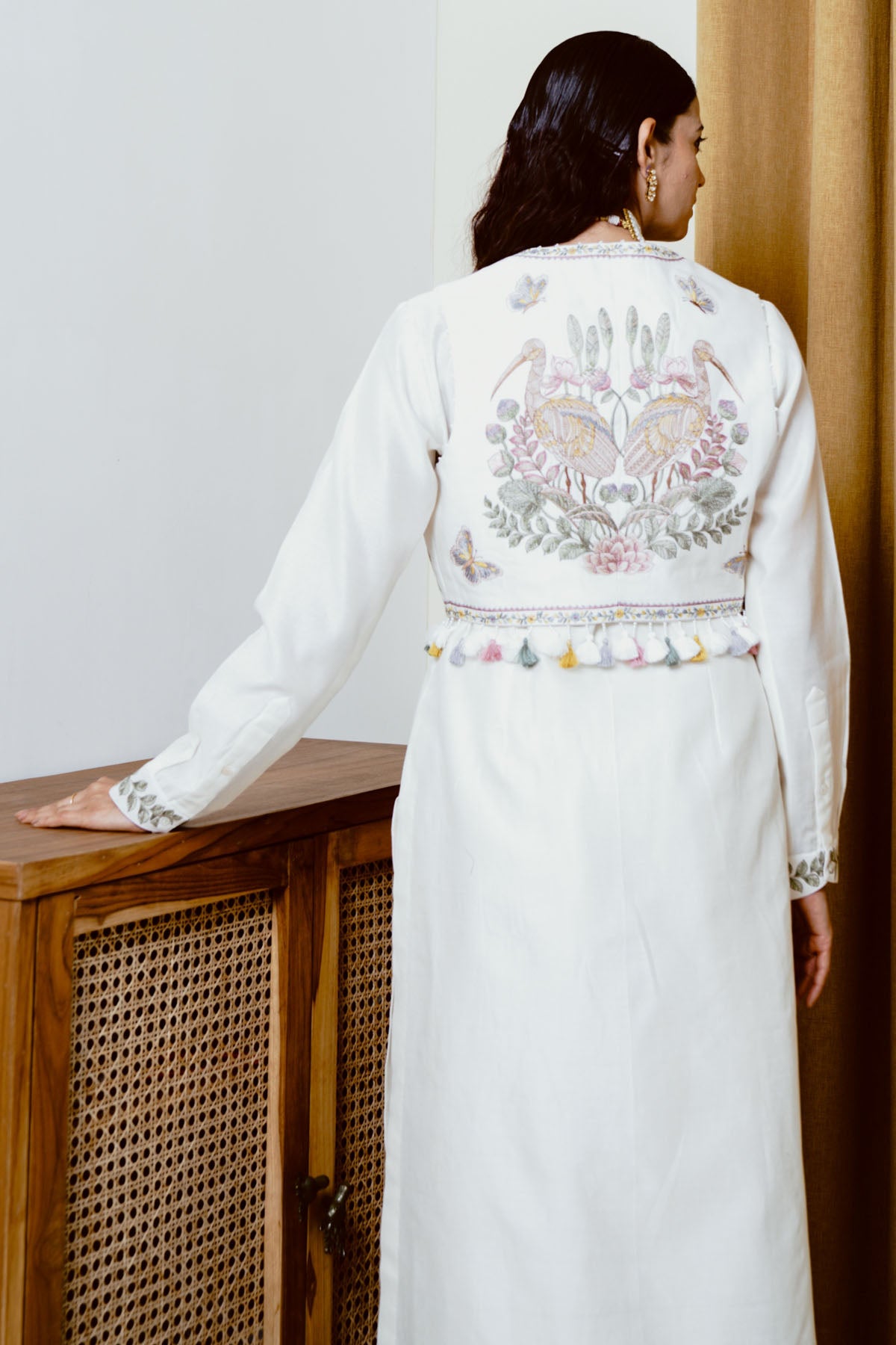 Ivory Resham Chanderi Kurta set
