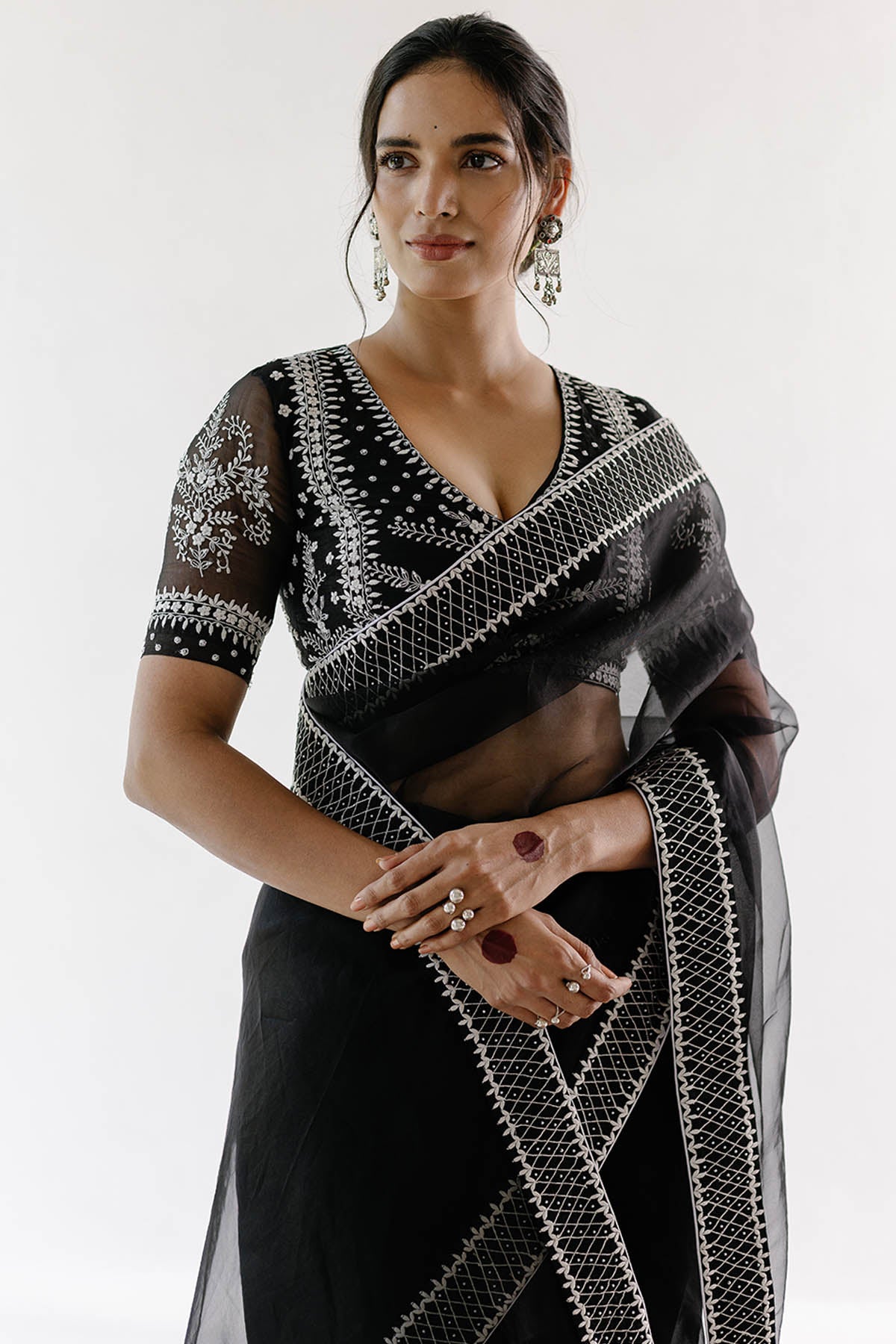 Resham Silk Organza Saree Set