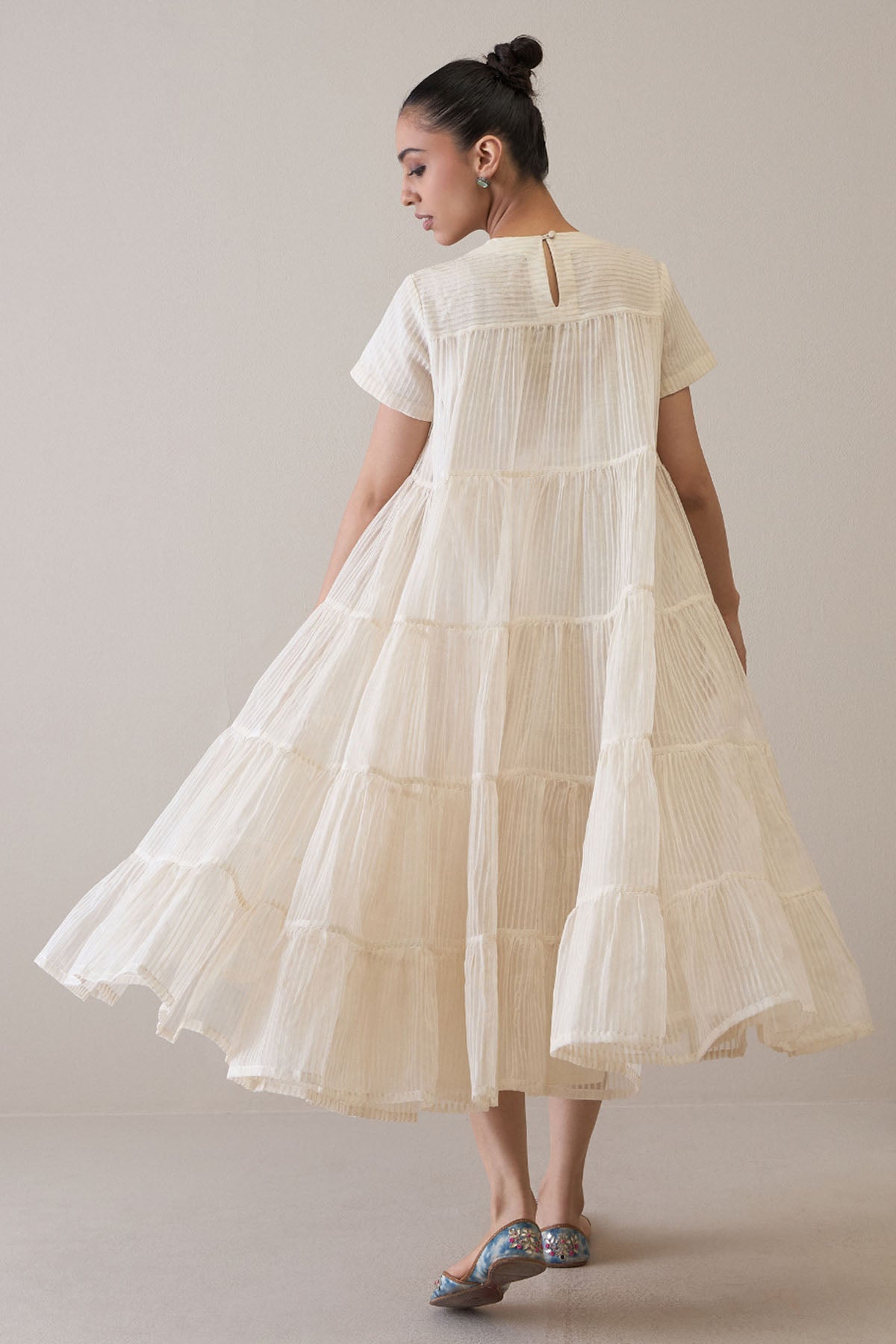 Resham Embroidered Ivory Dress