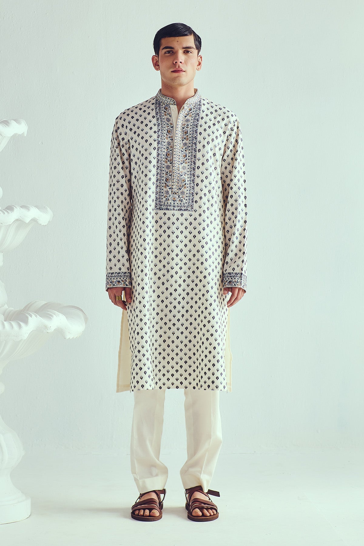 Buy Resham Embroidered Kurta & Pants by WABI SABI for Men online at ScrollnShops