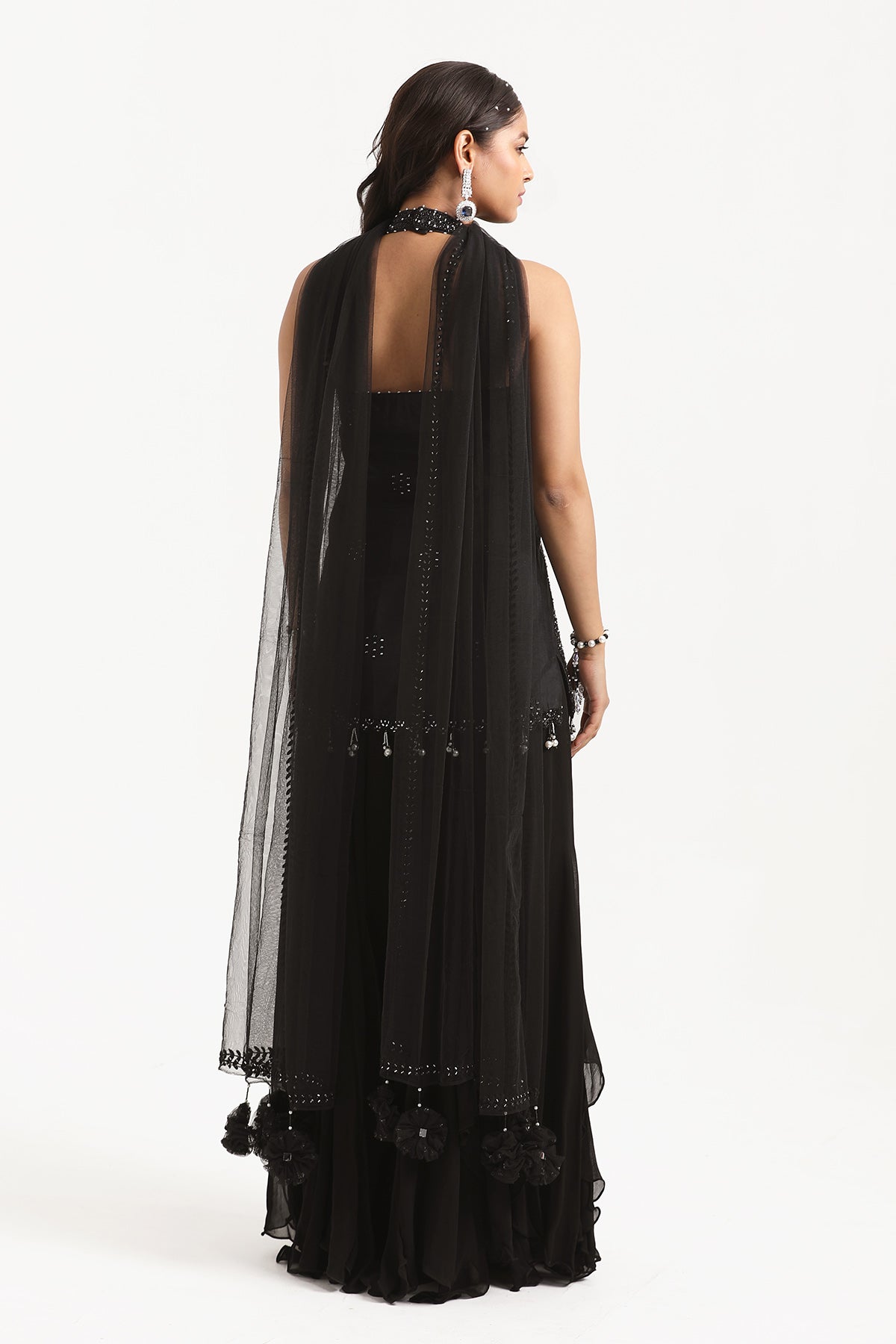 Resham Work Black Sharara Set