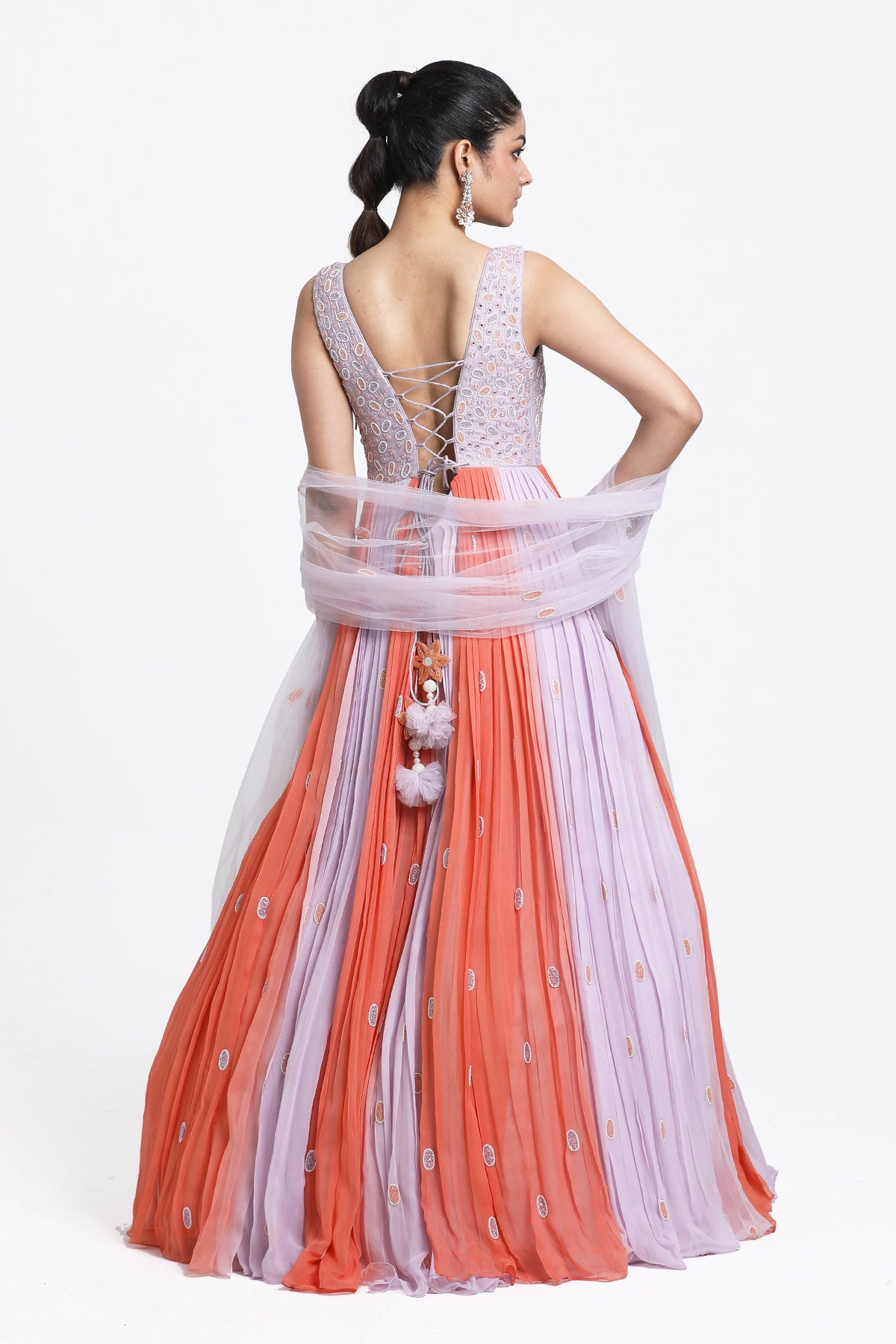 Resham Work Ombre Anarkali Set