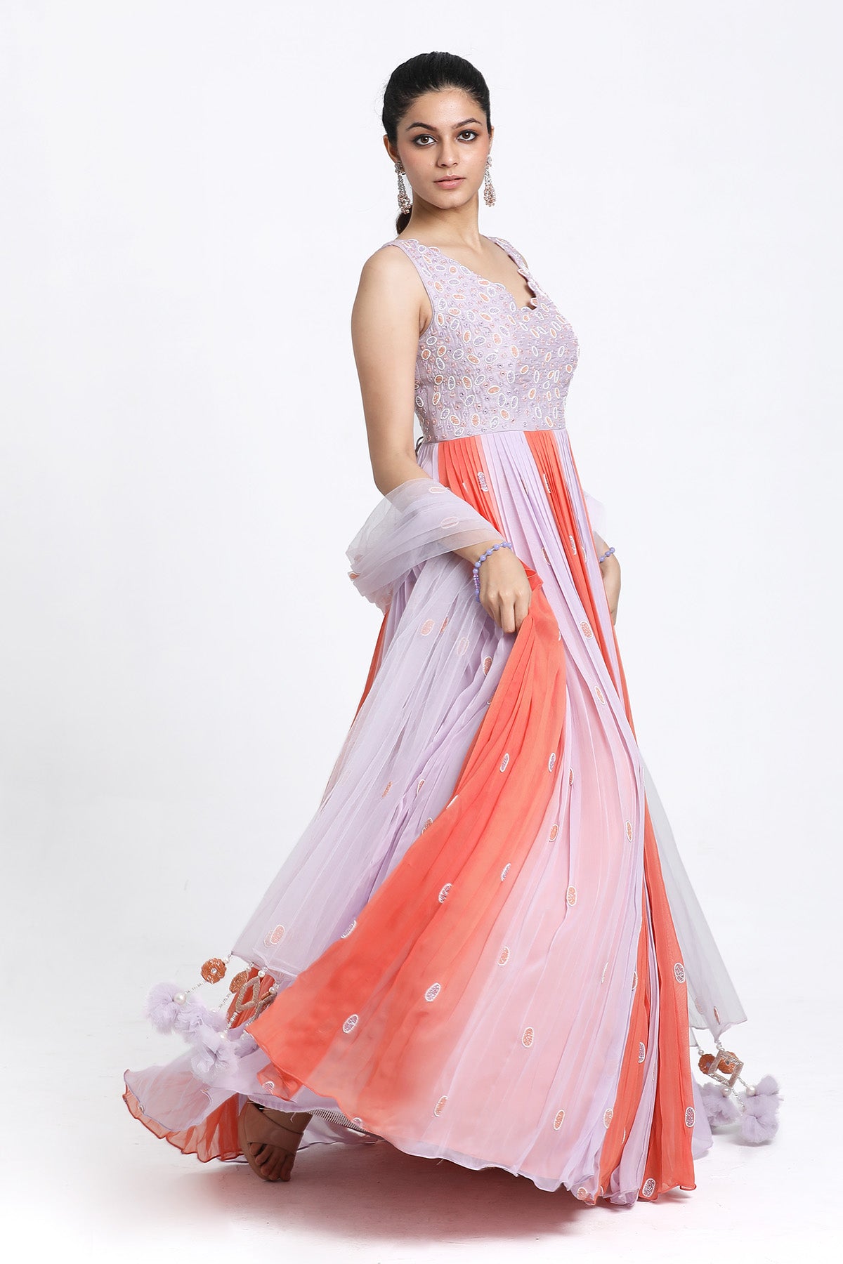 Resham Work Ombre Anarkali Set